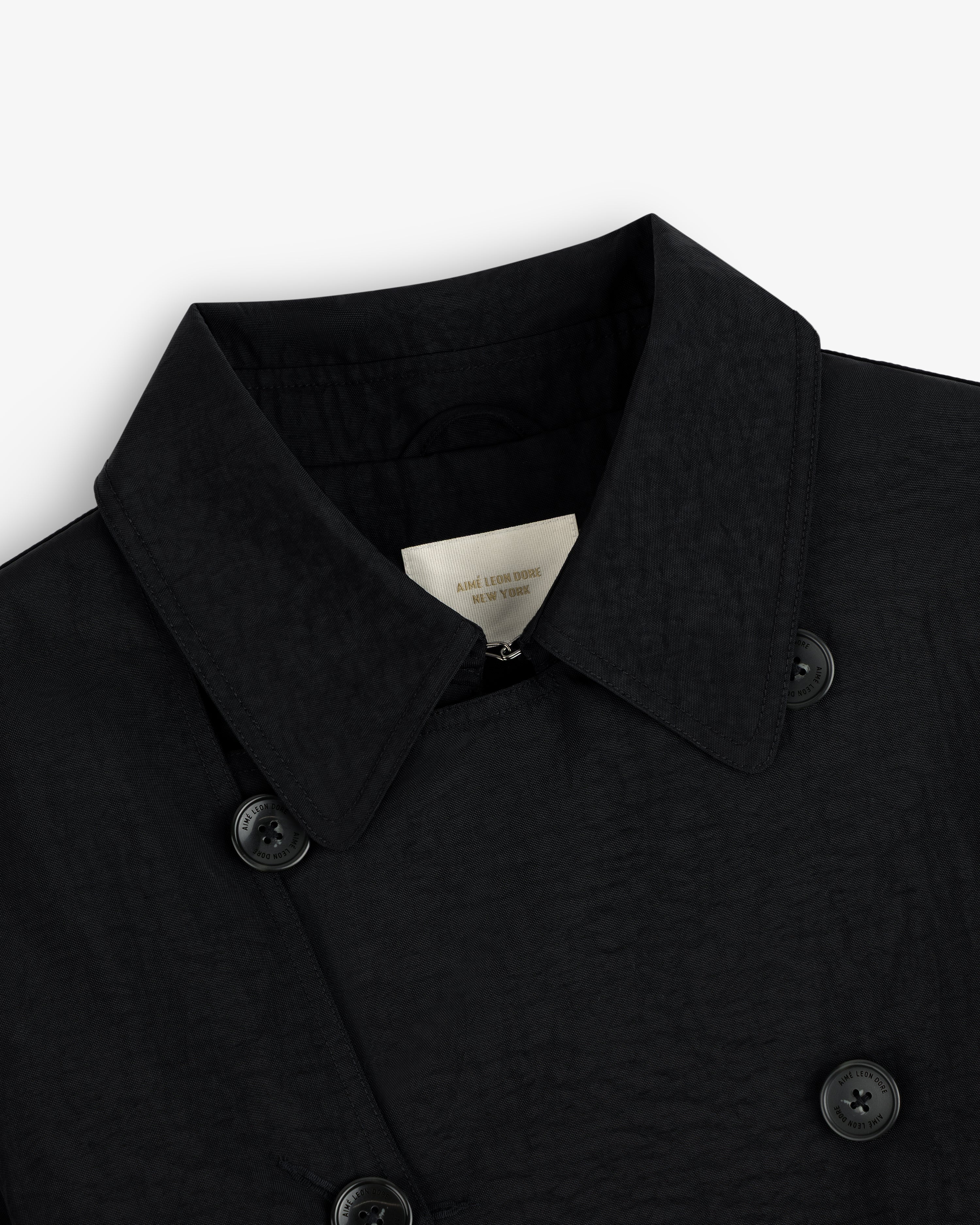aim-leon-dore-double-breasted-nylon-trenchcoat-schwarz image 4