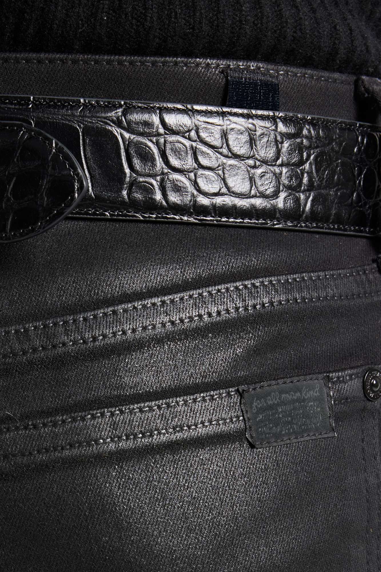 7-for-all-mankind-high-waist-ankle-skinny-jeans-coated-denim-black image 4