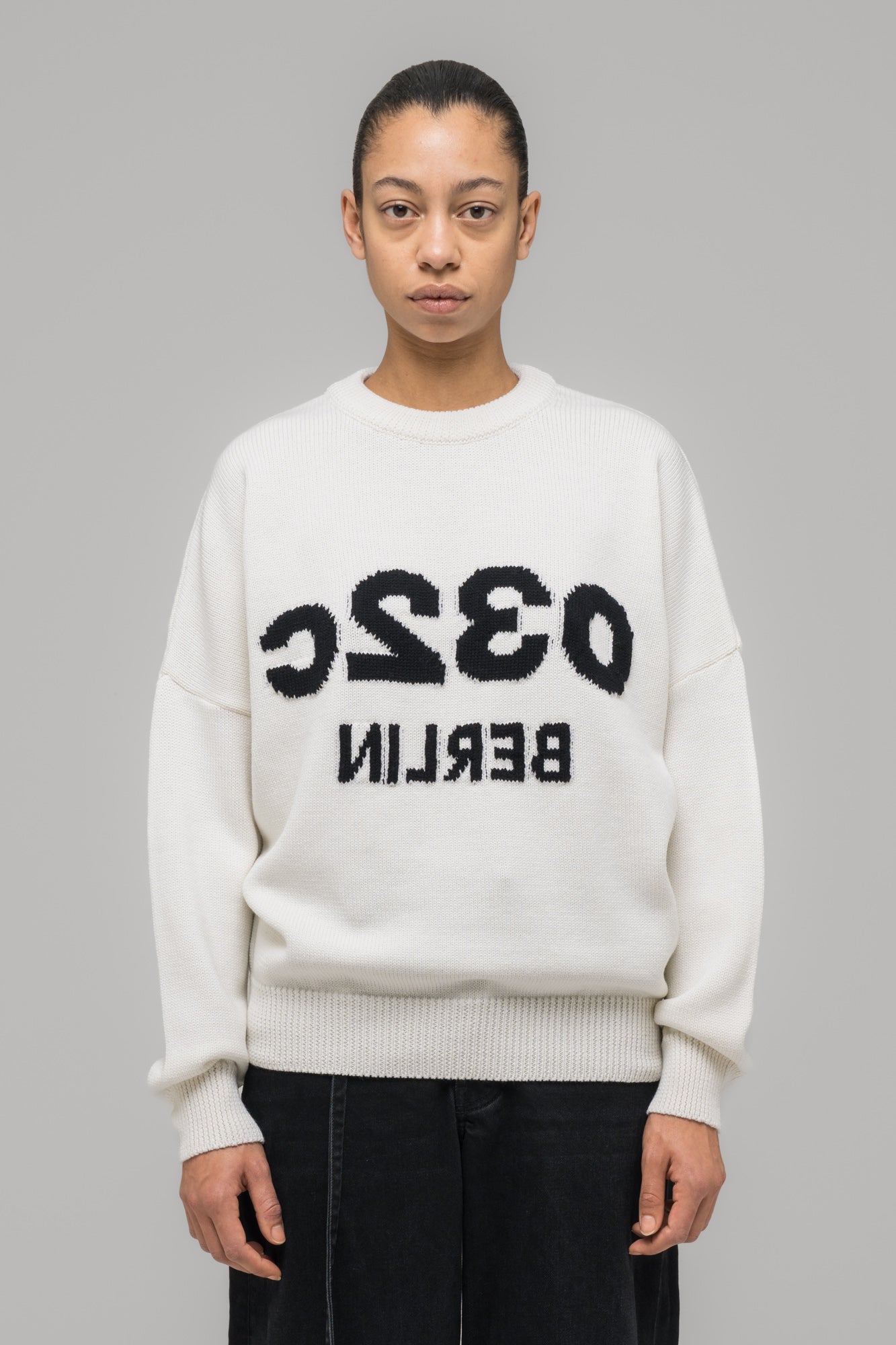 032c-selfie-sweater-white-black-merino-pullover image 3