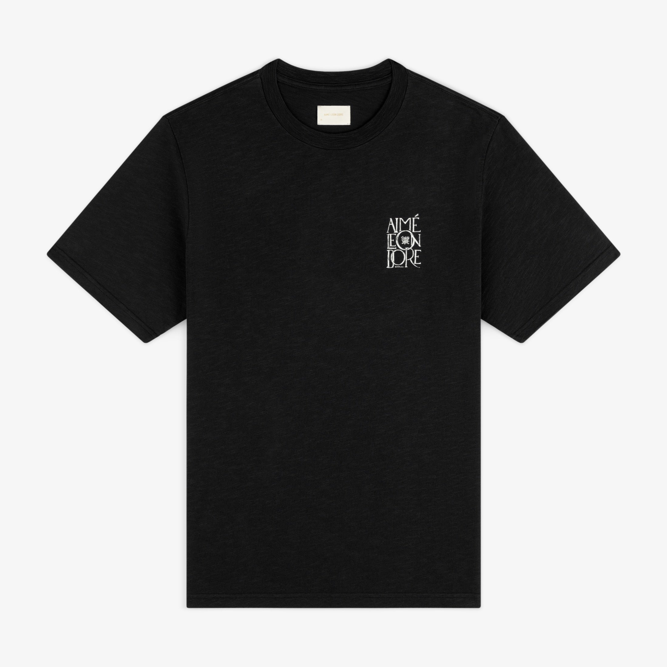 aim-leon-dore-stacked-logo-slub-tee-t-shirt-schwarz image 1