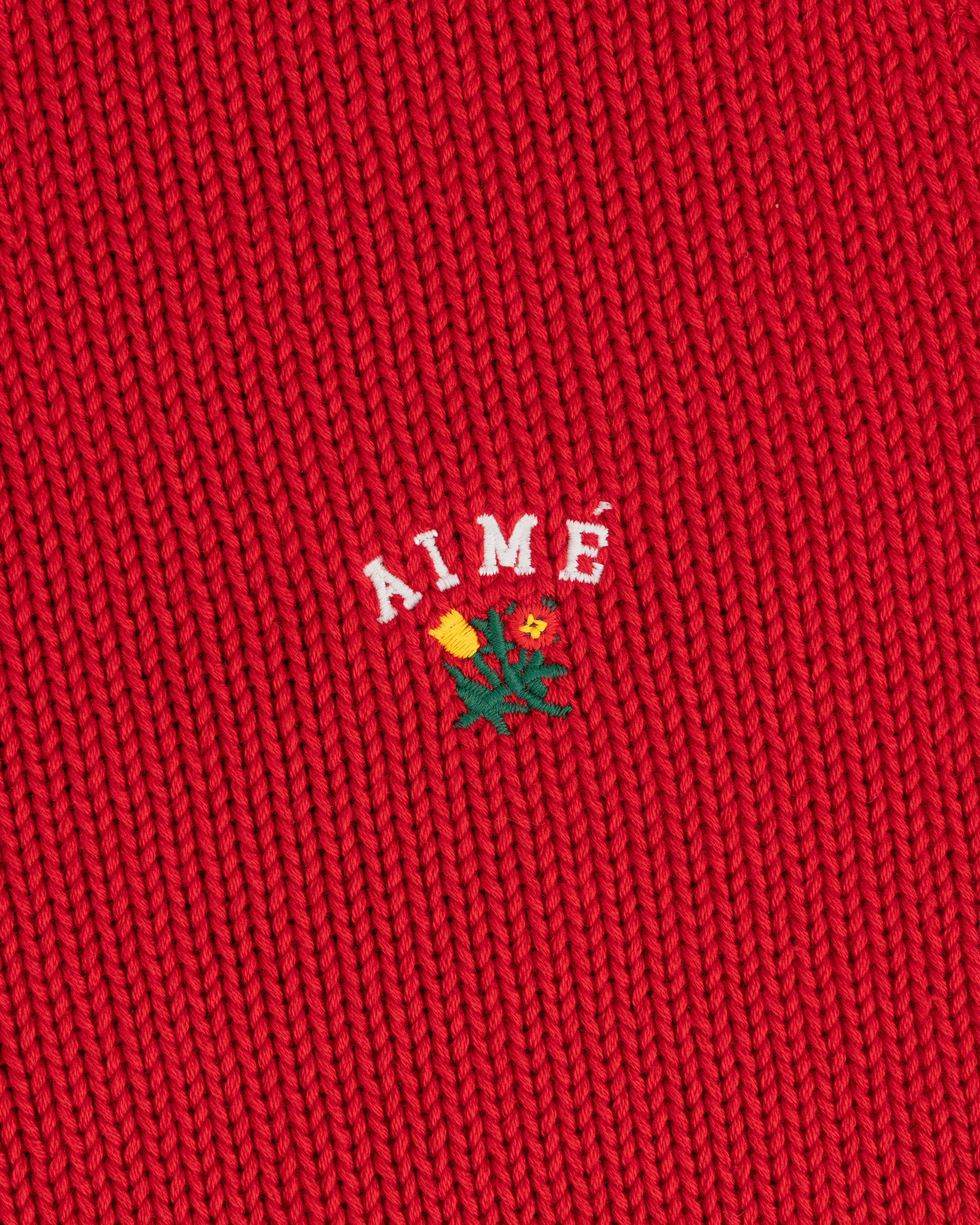 aim-leon-dore-crest-raglan-sweater-rot-baumwoll-strickpullover image 5