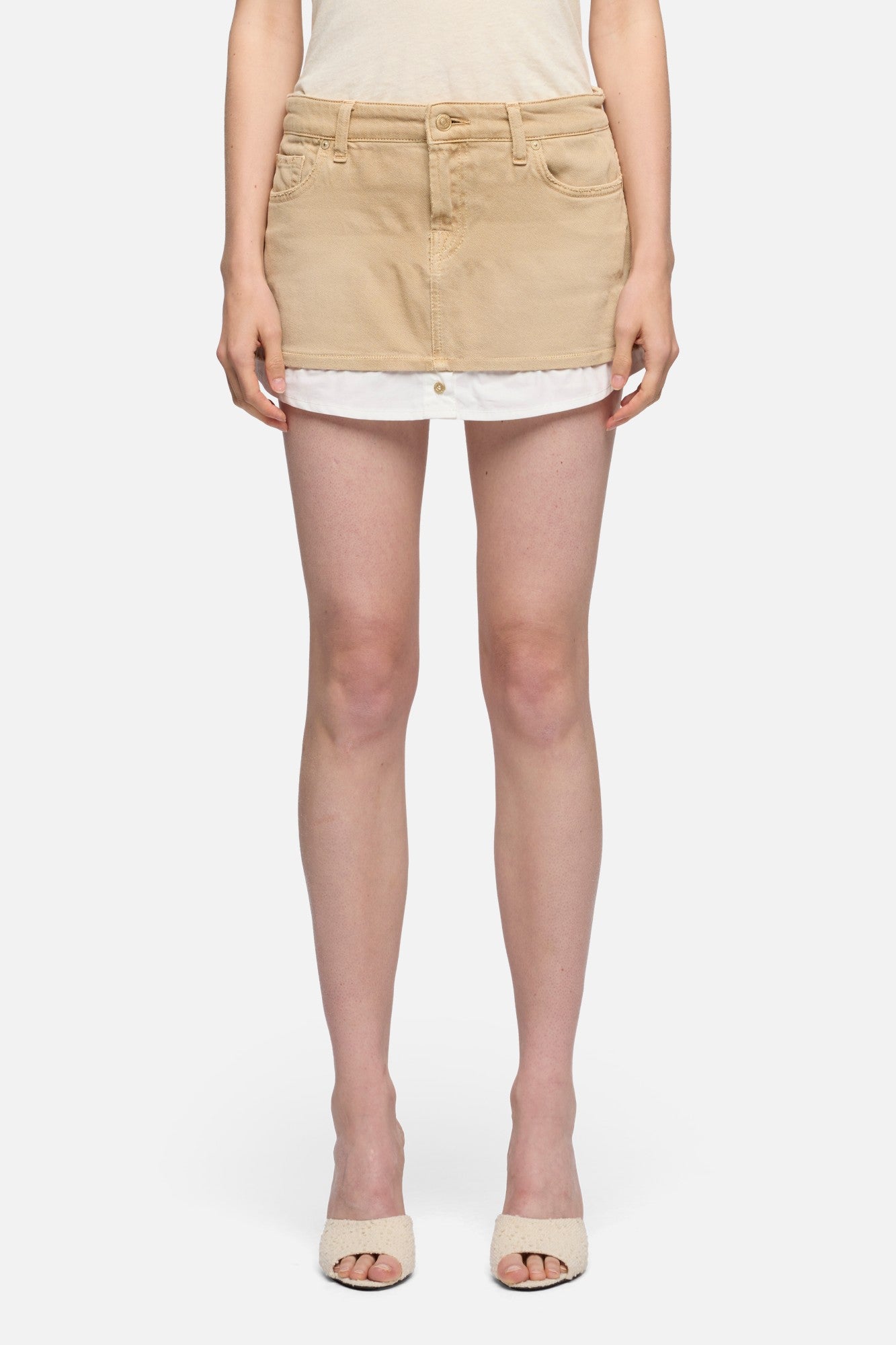 7-for-all-mankind-cherry-mini-denim-minirock-sand-dune image 3