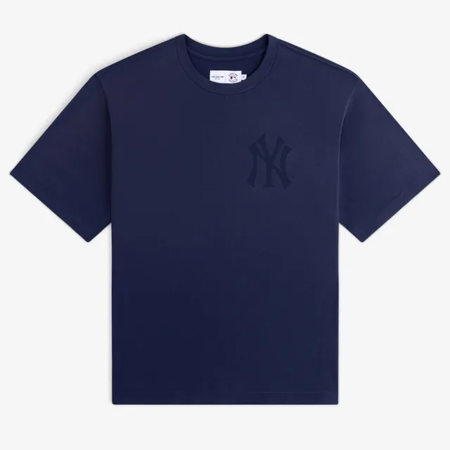 aim-leon-dore-yankees-washed-logo-tee-navy-t-shirt image 1