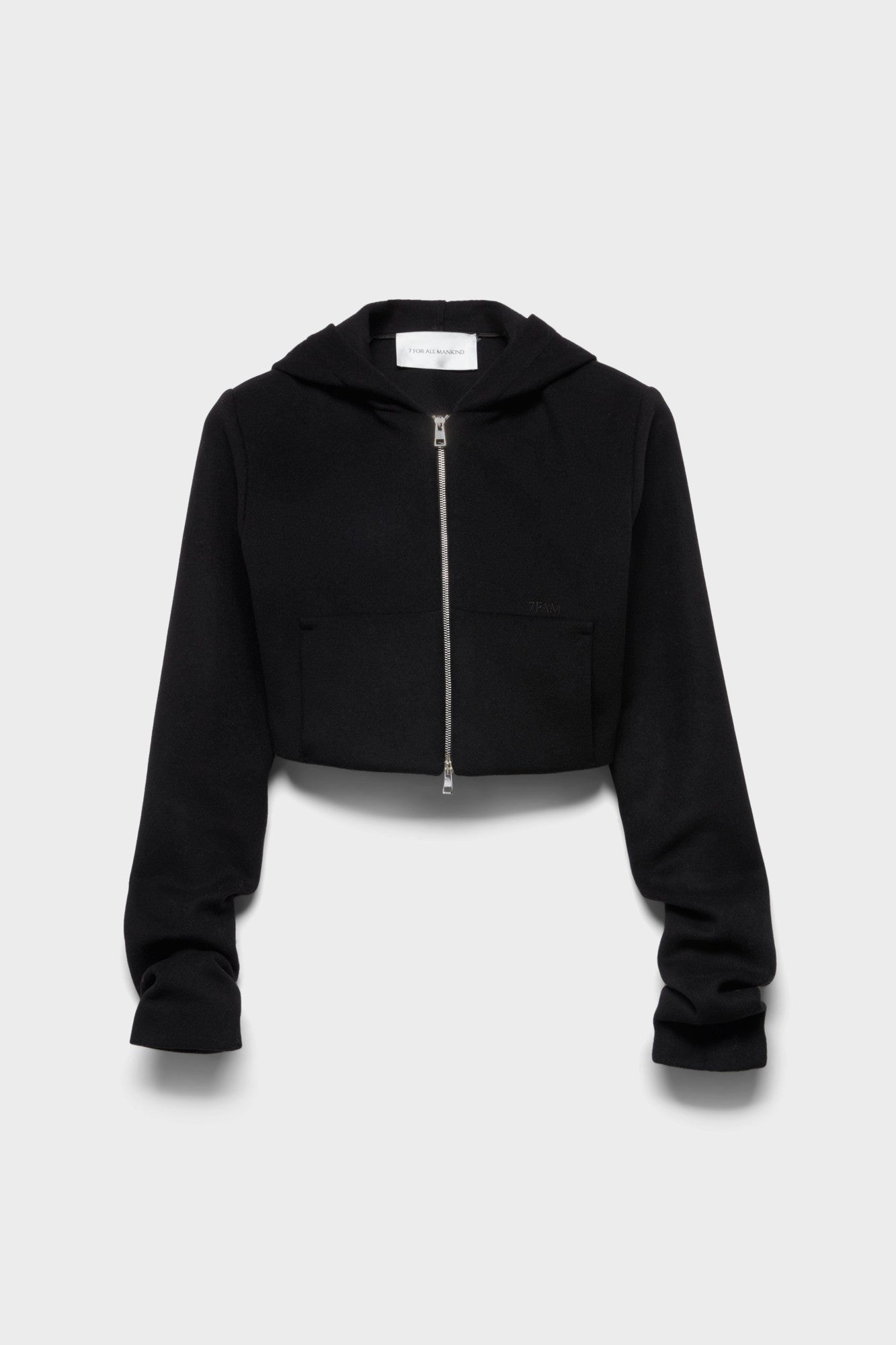 7-for-all-mankind-ruched-zip-hoodie-wolle-schwarz-damen image 1