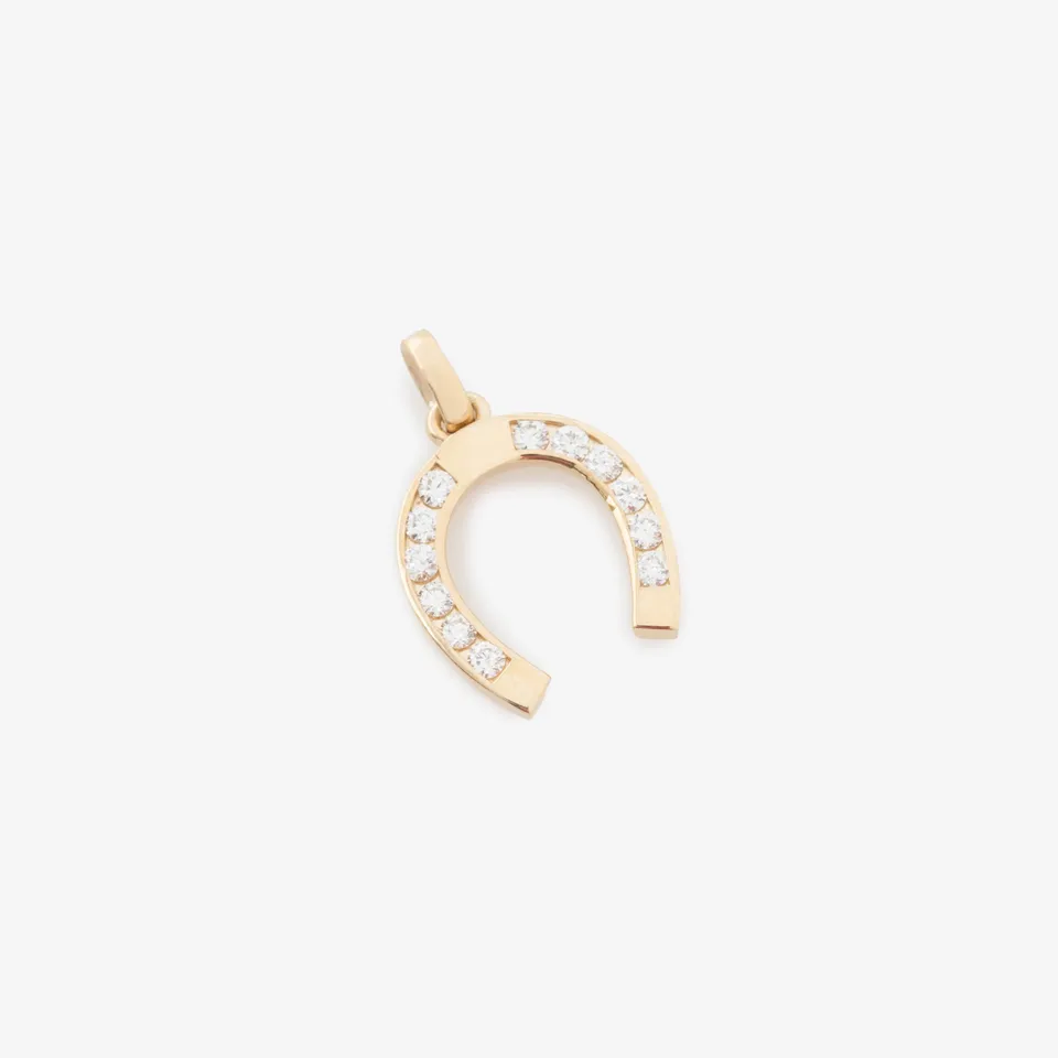 aim-leon-dore-diamond-horseshoe-anh-nger-14kt-gold-mit-diamanten image 1