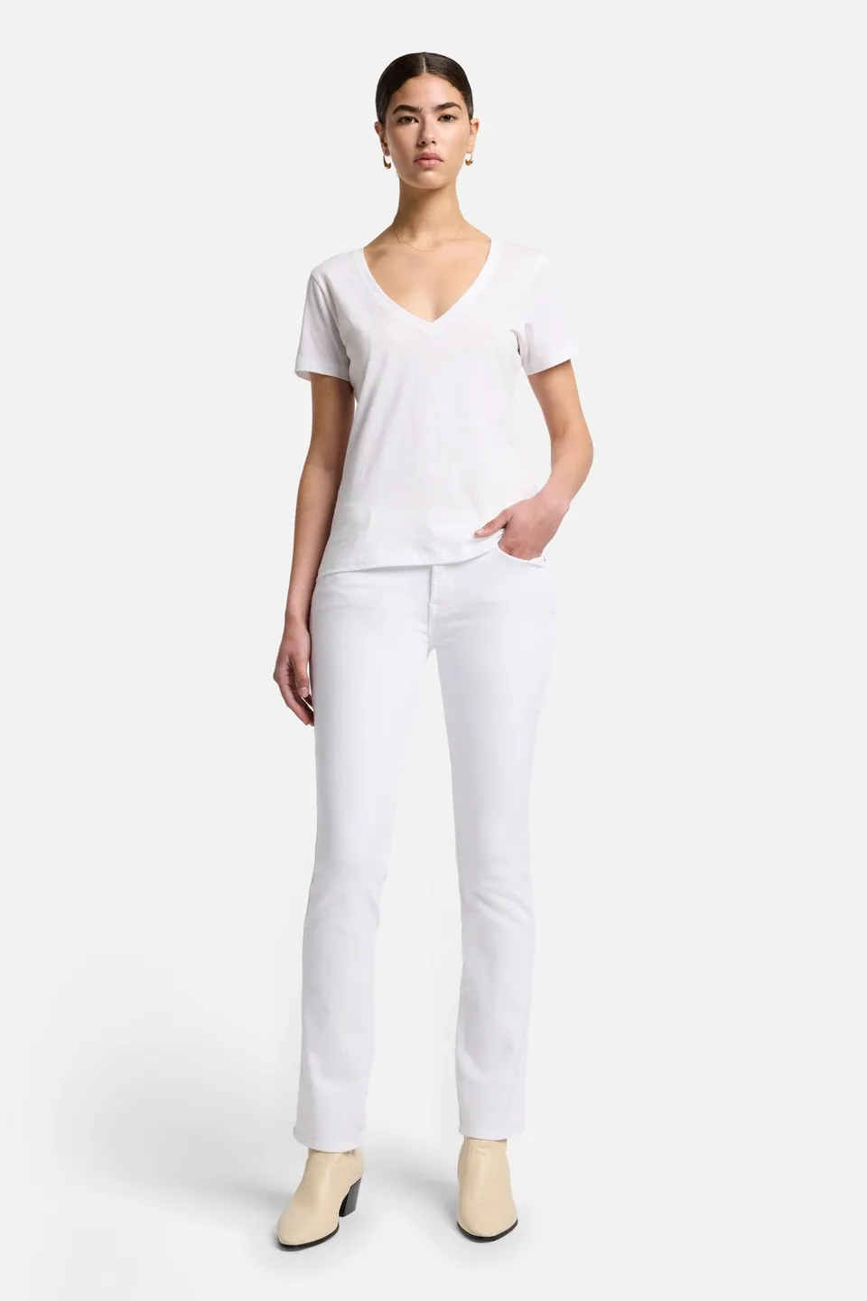 7-for-all-mankind-pima-cotton-easy-v-neck-t-shirt-damen-optic-white image 1