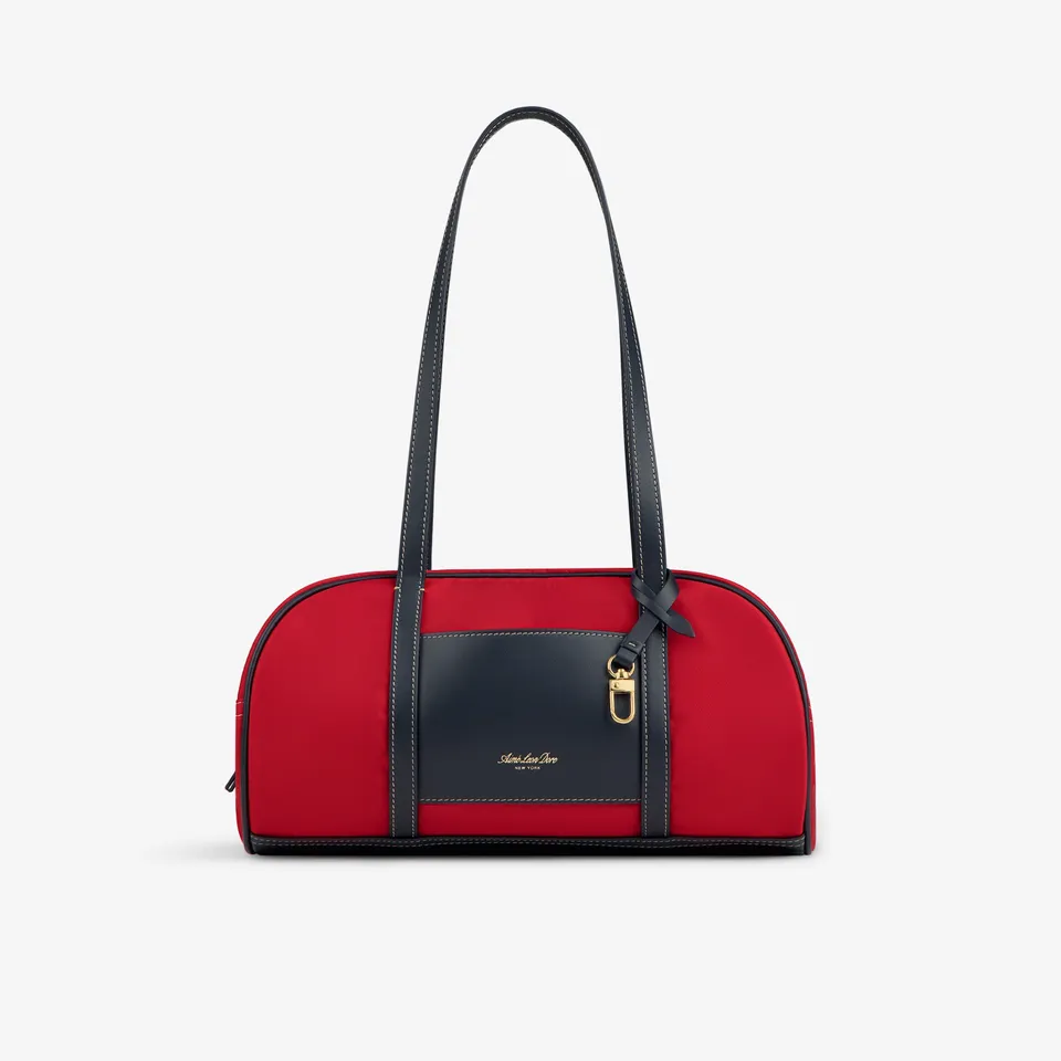 aim-leon-dore-mini-duffle-shoulder-bag-rot-navy-nylon-leder image 1
