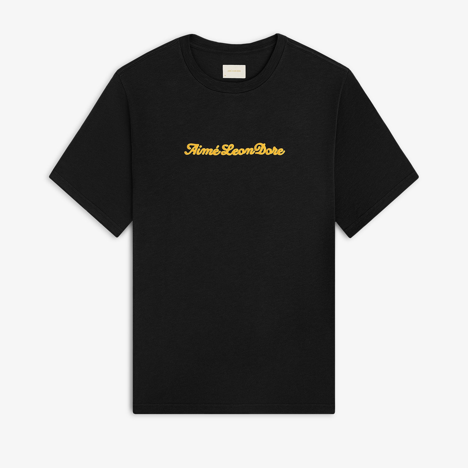 aim-leon-dore-puff-print-slub-logo-t-shirt-schwarz image 1