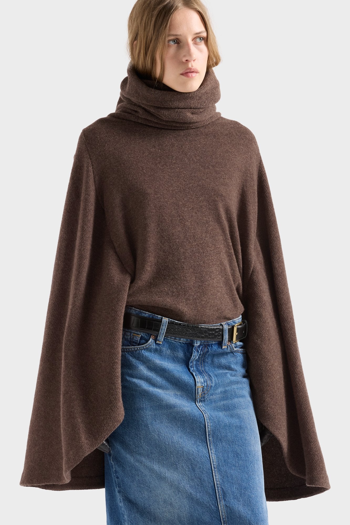 7-for-all-mankind-high-neck-shawl-sweater-wool-bark-damen-pullover image 3