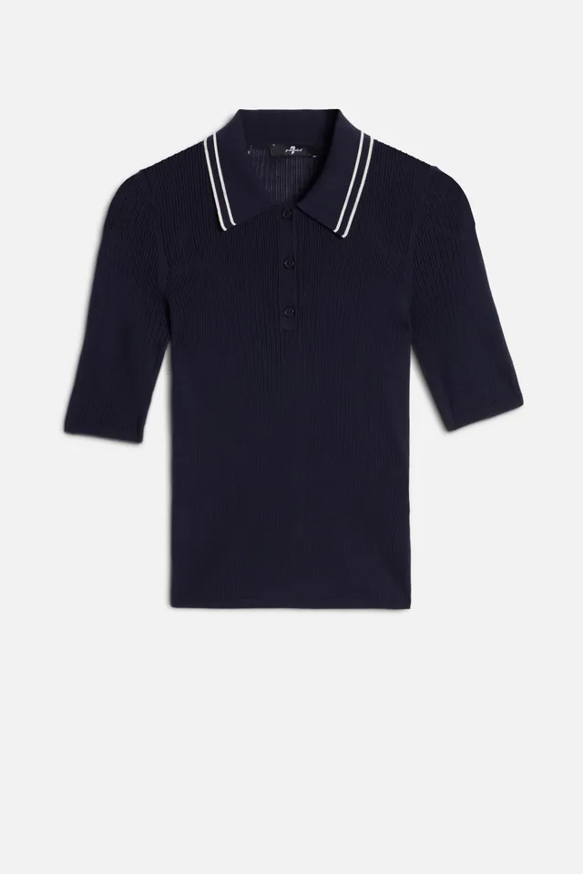 7-for-all-mankind-piped-collar-polo-navy-damen image 1