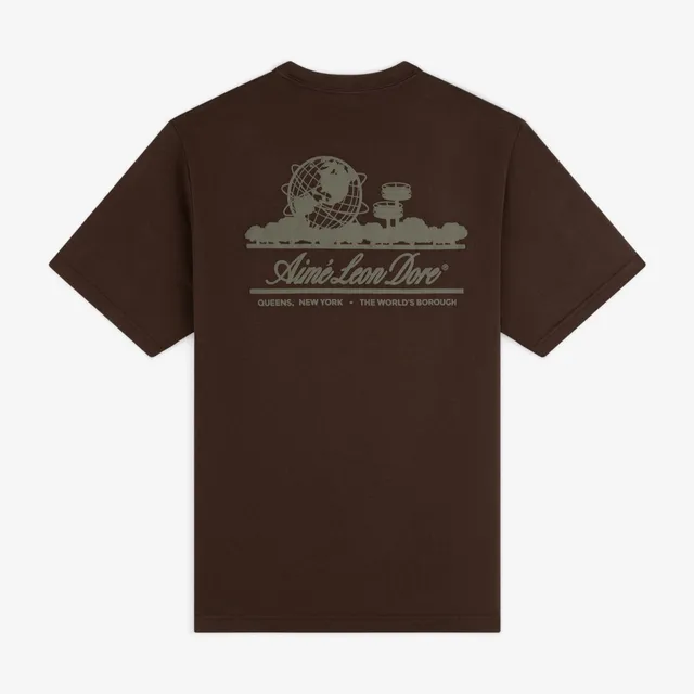 aim-leon-dore-unisphere-tee-regular-fit-t-shirt-braun image 1
