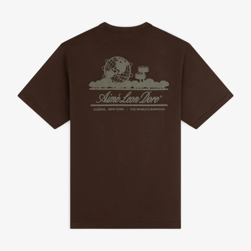 aim-leon-dore-unisphere-tee-regular-fit-t-shirt-braun image 1