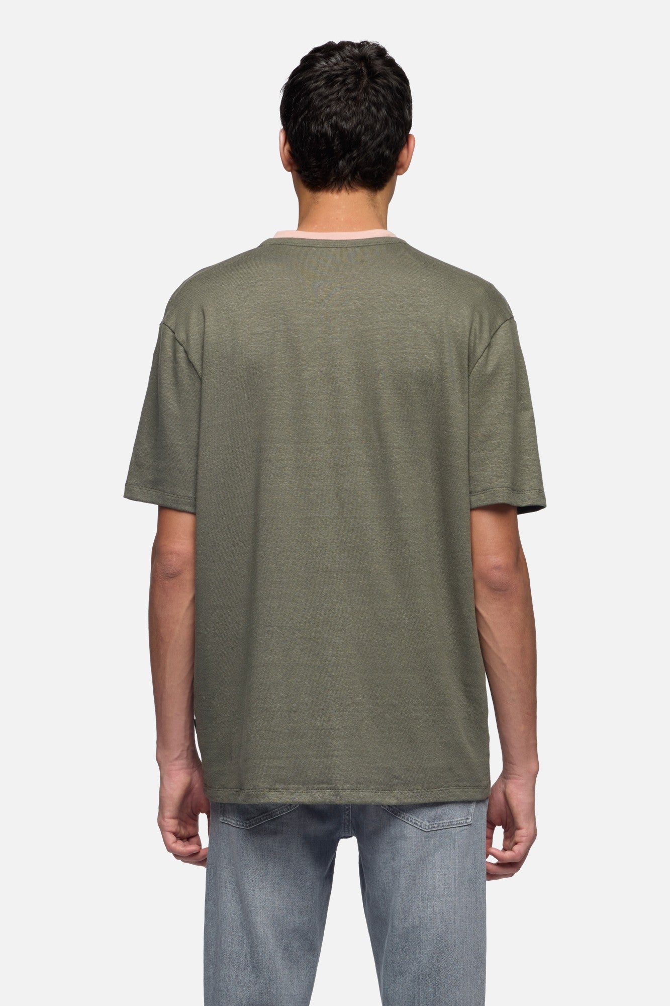 7-for-all-mankind-tee-t-shirt-linen-blend-army-herren image 5