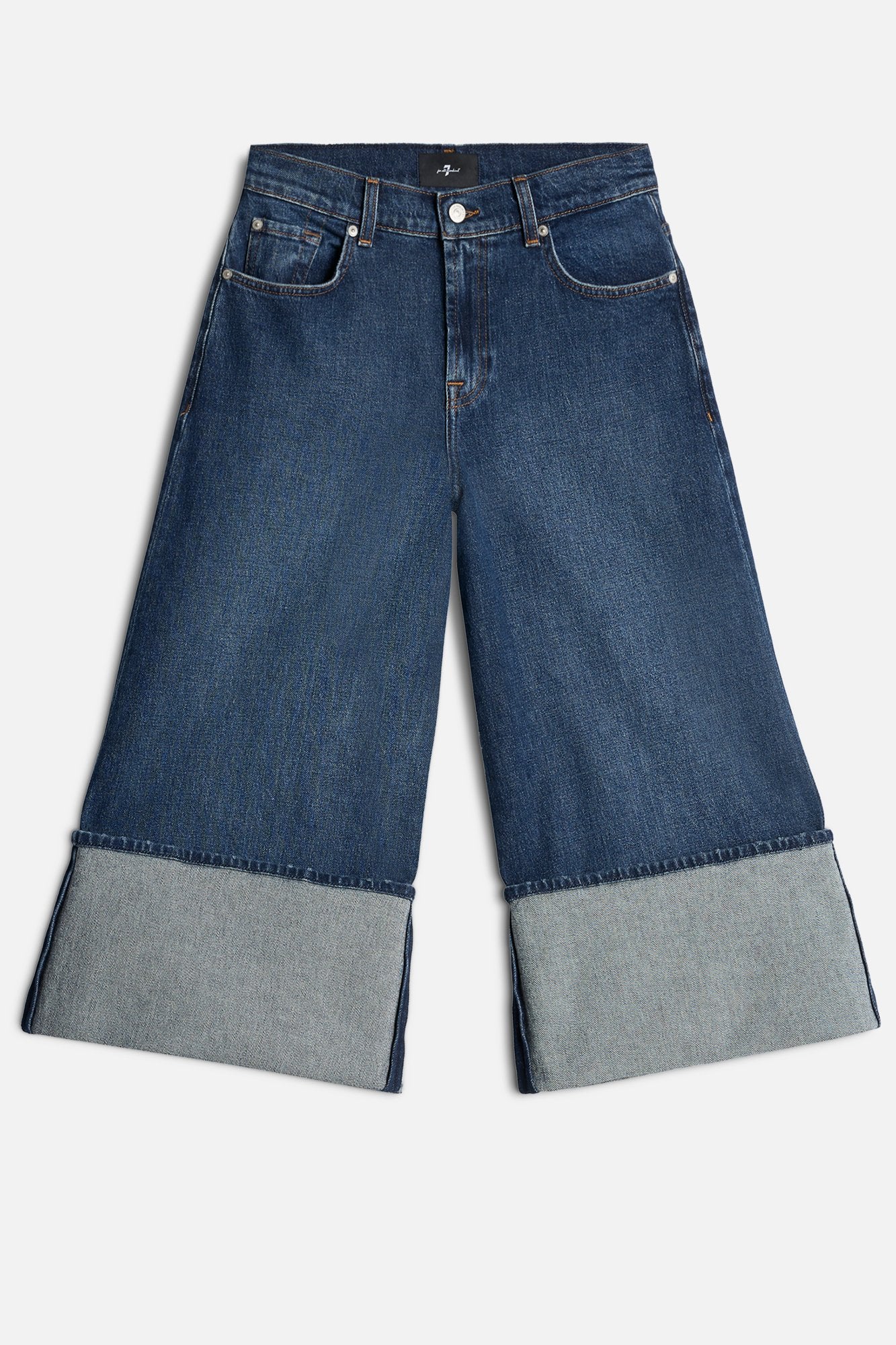 7-for-all-mankind-mankind-cuffed-denim-culotte-radar-damen image 1