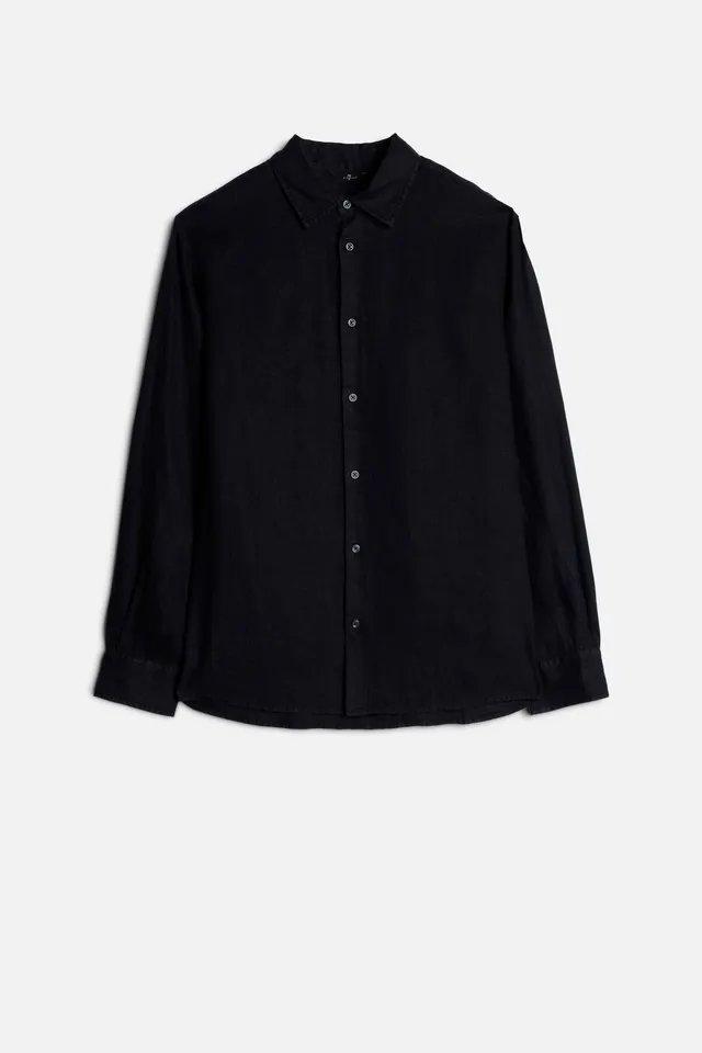 7-for-all-mankind-classic-linen-button-up-hemd-navy image 1