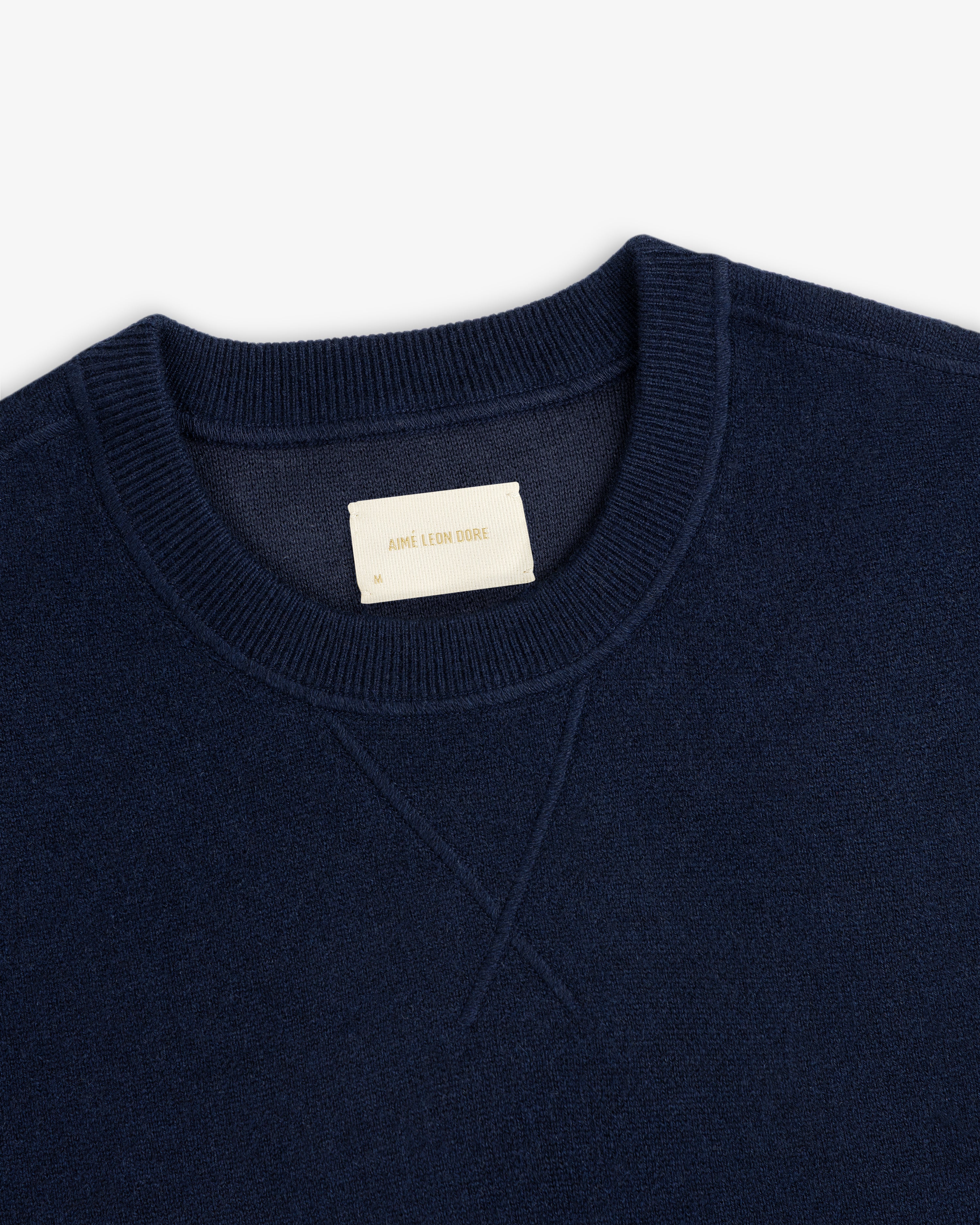 aim-leon-dore-pavilion-cashmere-crewneck-sweatshirt-navy image 3