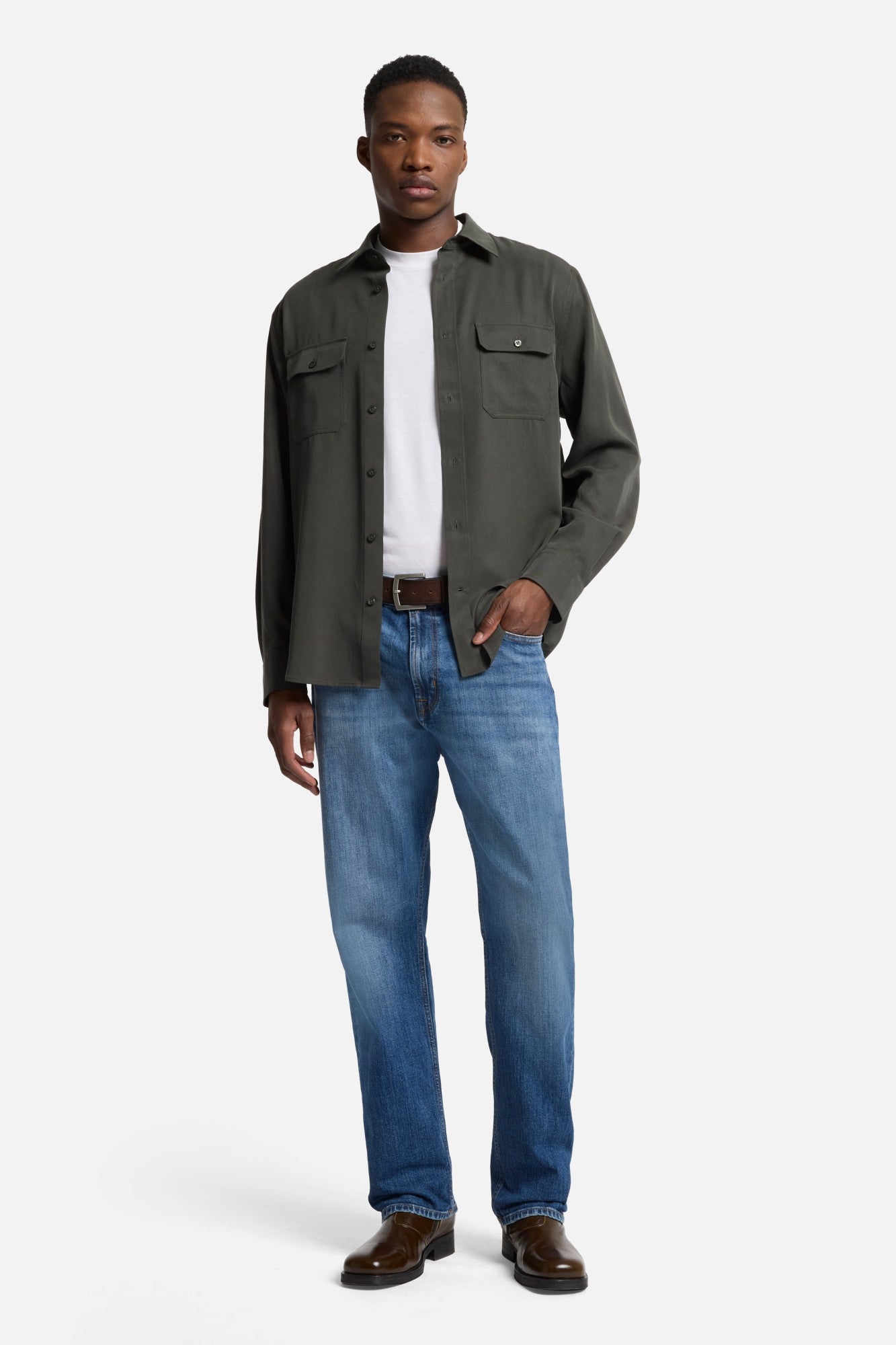 7-for-all-mankind-fluid-military-herrenhemd-forest-green image 2