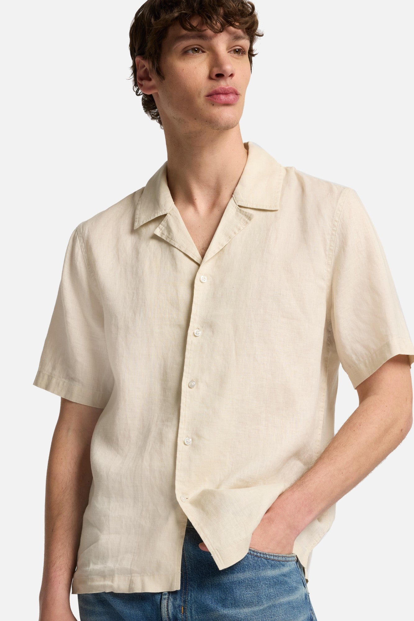 7-for-all-mankind-linen-camp-shirt-kurzarm-in-bone image 4