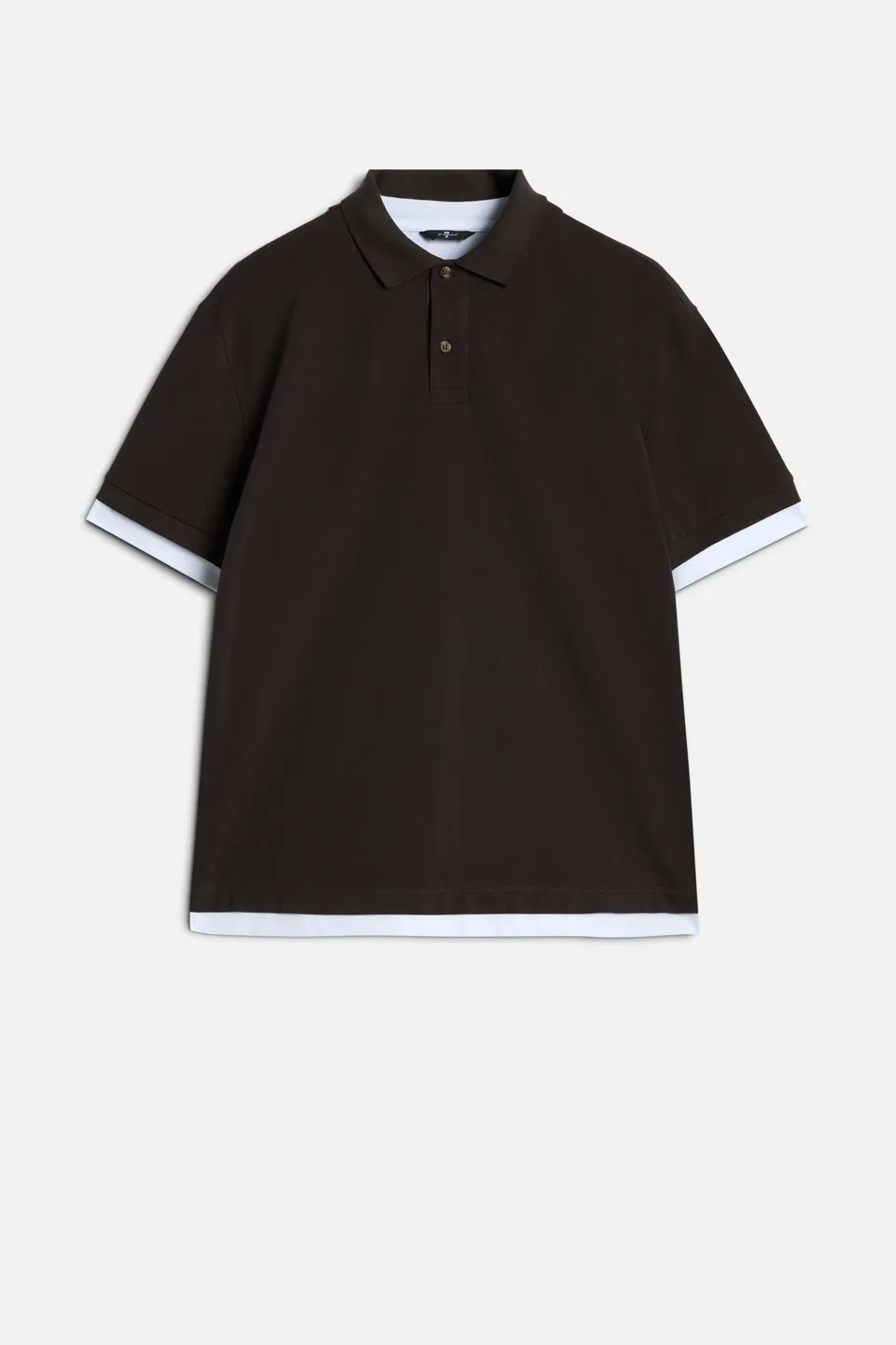 7-for-all-mankind-double-layer-polo-espresso-herren image 1