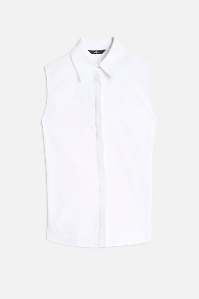 7-for-all-mankind-open-back-sleeveless-shirt-bluse-poplin-optical-white image 1