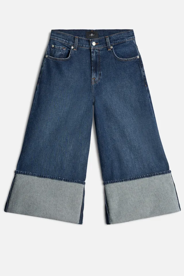 7-for-all-mankind-mankind-cuffed-denim-culotte-radar-damen image 1