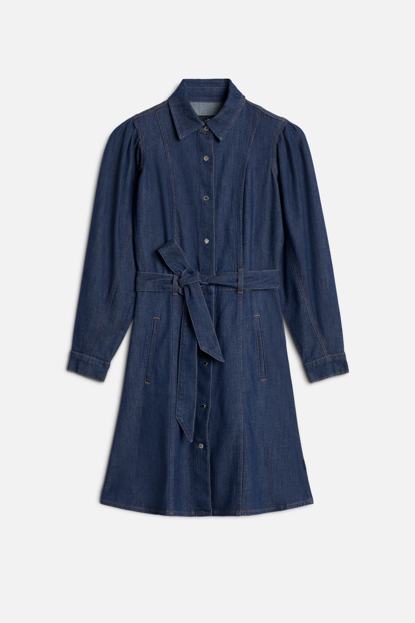 7-for-all-mankind-puff-sleeve-mini-kleid-weightless-denim-halona image 1