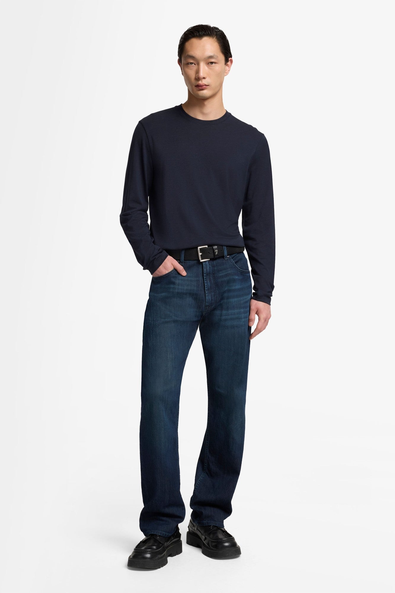 7-for-all-mankind-crewneck-long-sleeve-tee-lyocell-navy-herren-langarmshirt image 3