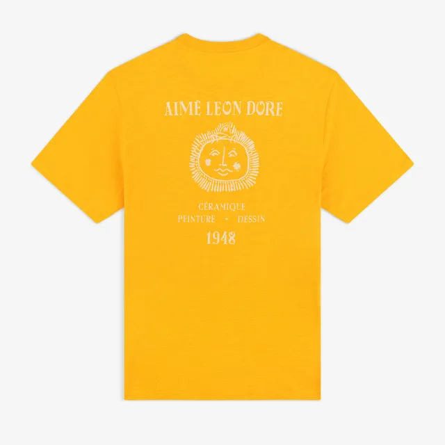 aim-leon-dore-artiste-pocket-t-shirt-gelb-regular-fit image 1