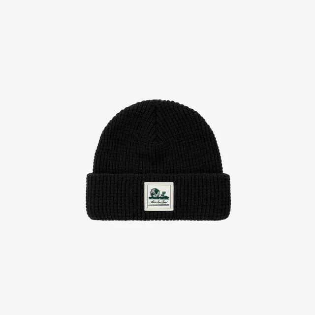 aim-leon-dore-waffle-knit-beanie-schwarz-unisex image 1