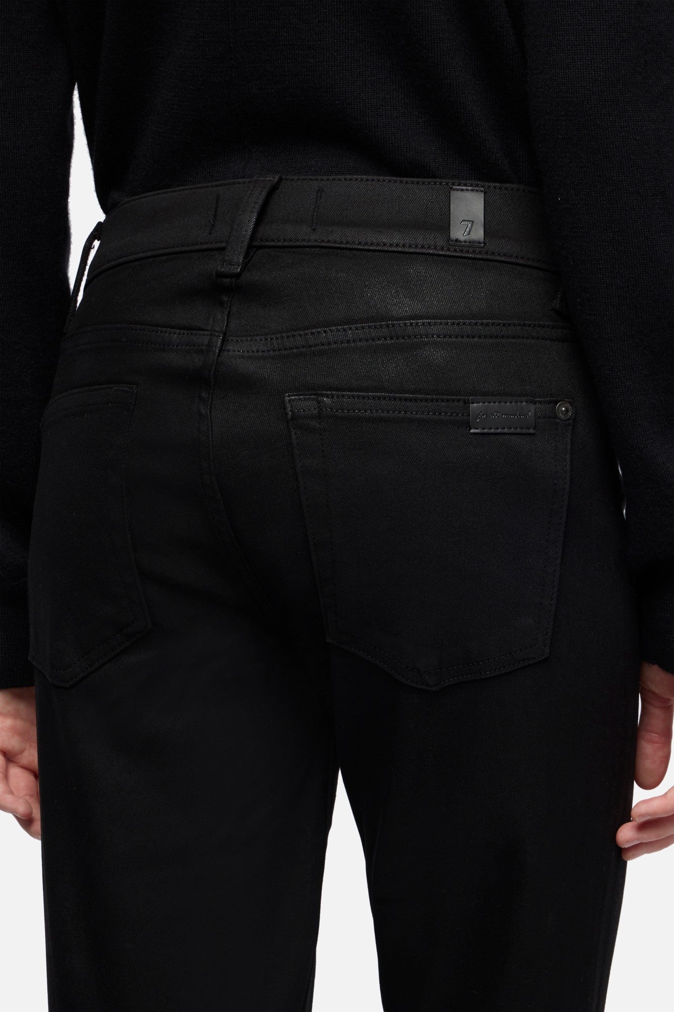 7-for-all-mankind-tailorless-coated-bootcut-black-jeans image 4