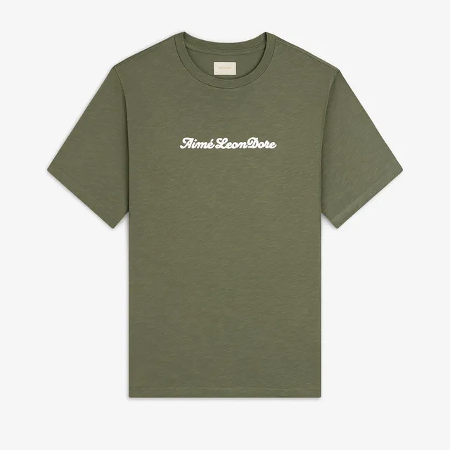 aim-leon-dore-puff-print-slub-logo-tee-t-shirt-gr-n image 1