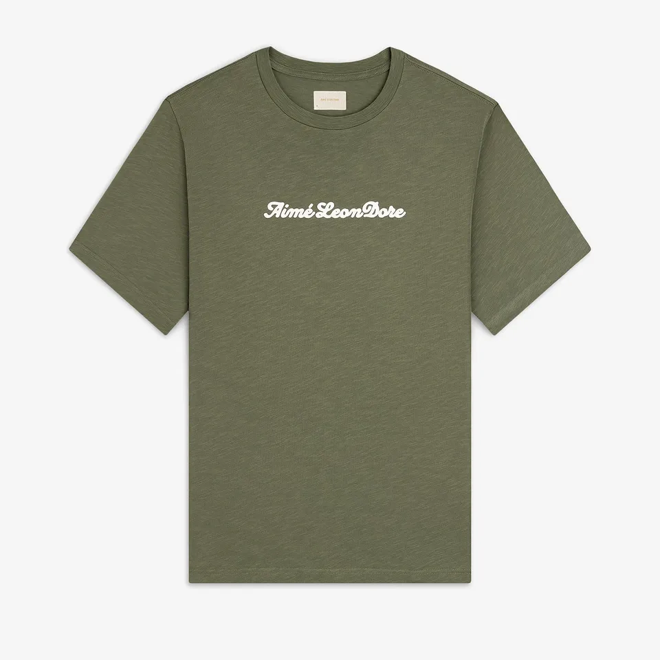 aim-leon-dore-puff-print-slub-logo-tee-t-shirt-gr-n image 1