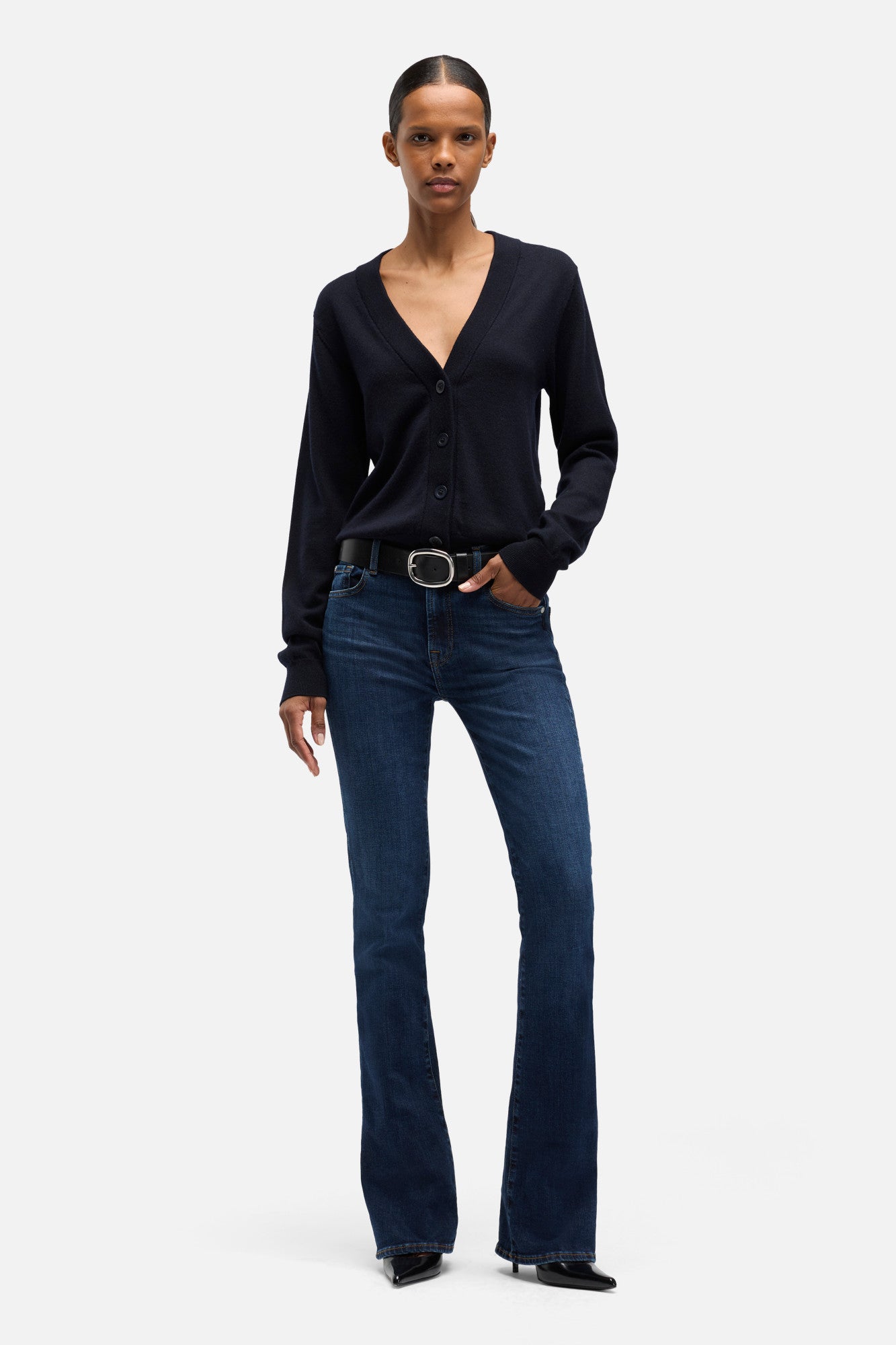 7-for-all-mankind-embellished-pocket-bootcut-jeans-midnight-fade-damen image 2
