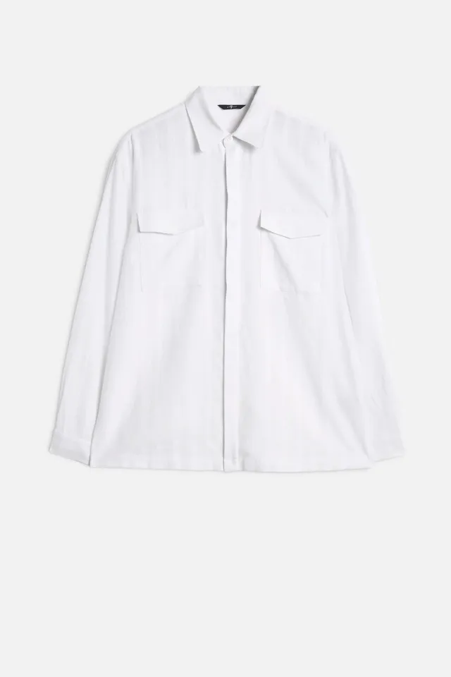 7-for-all-mankind-utility-shirt-baumwolle-leinen-wei-herren image 1