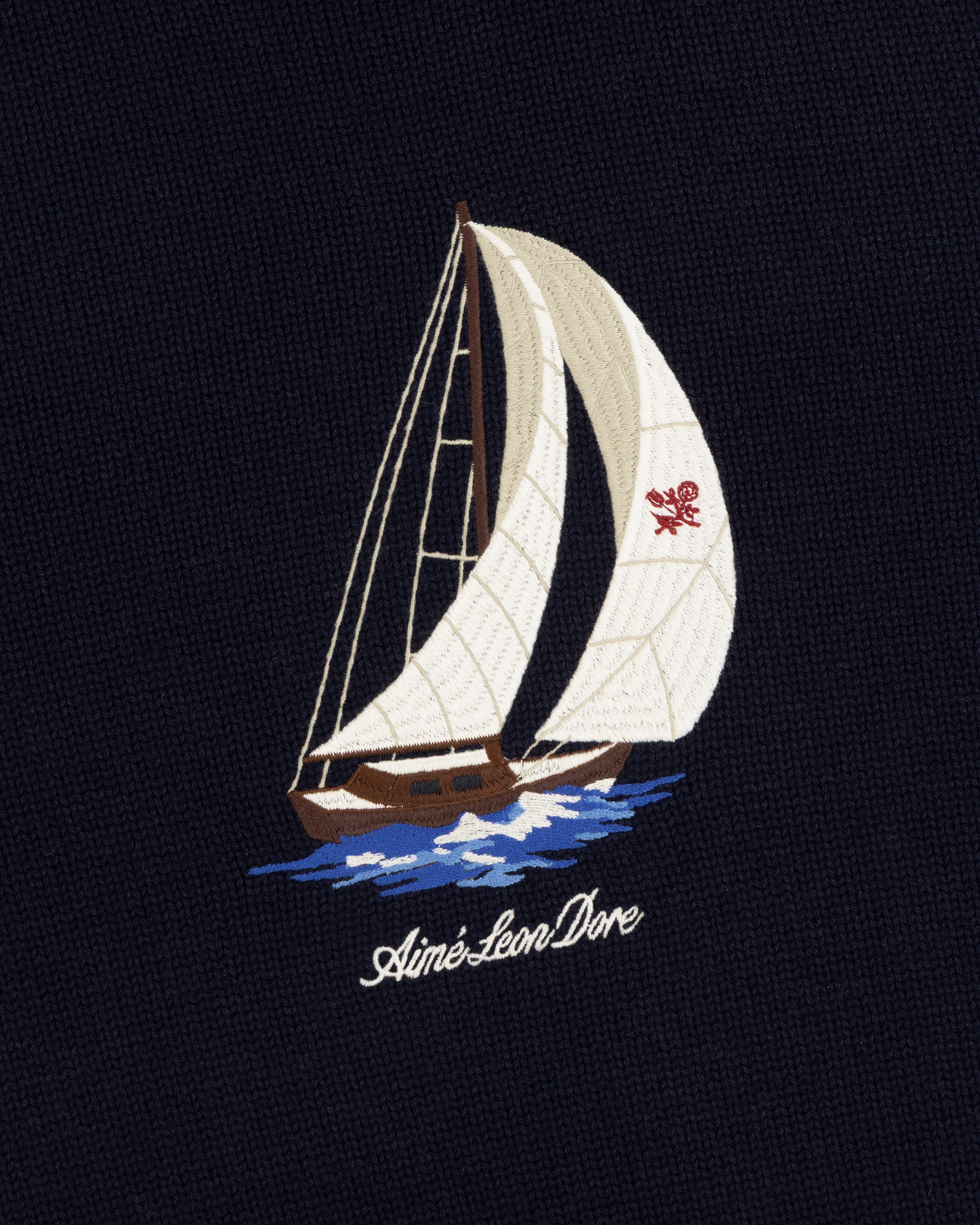aim-leon-dore-regatta-embroidered-crewneck-sweater-navy image 4