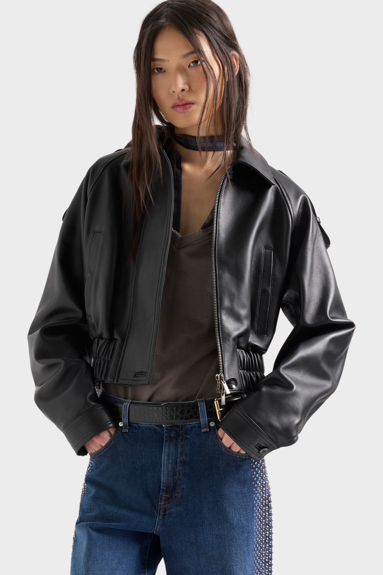7-for-all-mankind-aviator-jacket-leder-bomberjacke-black image 3