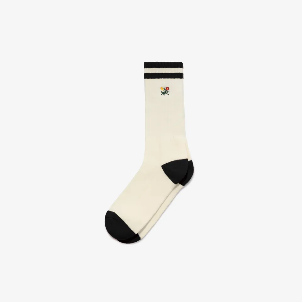 aim-leon-dore-striped-crest-sock-unisex-socken-creme-schwarz image 1