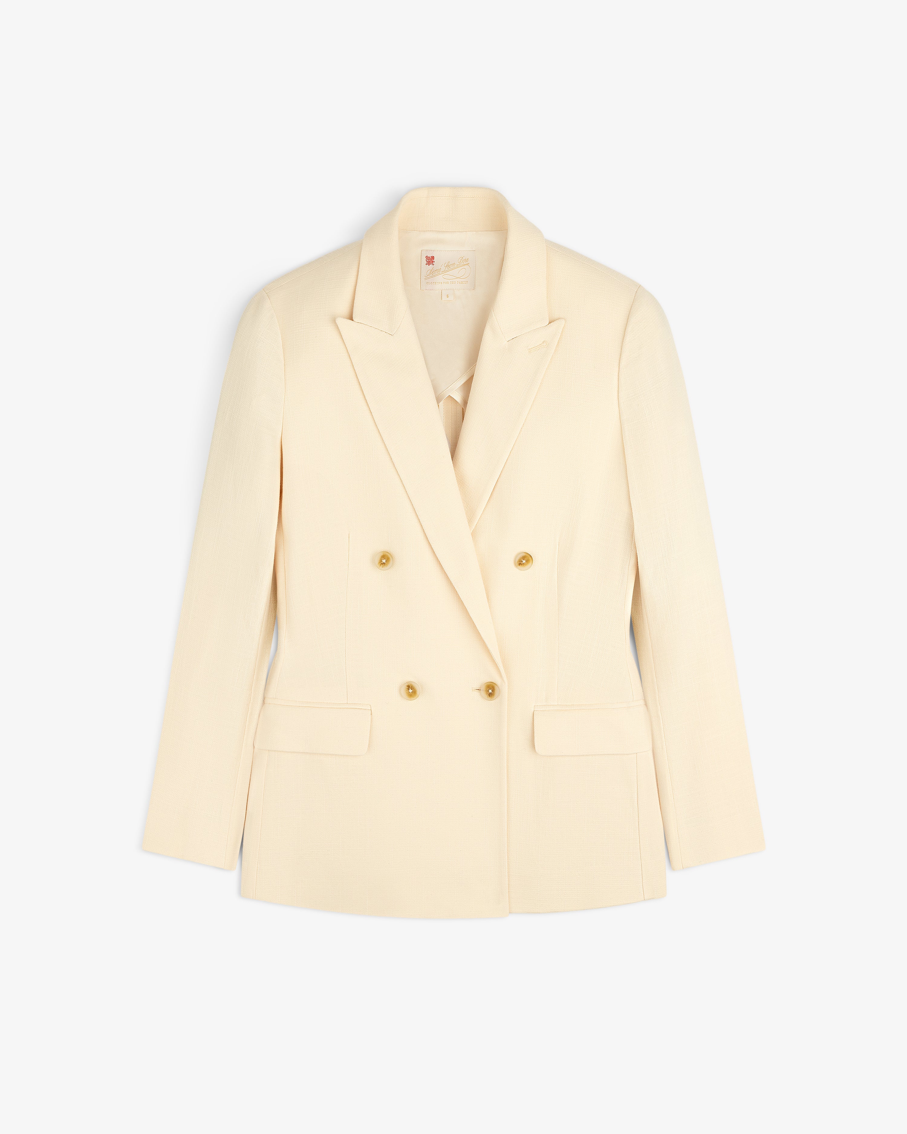 aim-leon-dore-double-breasted-unconstructed-blazer-cream image 2