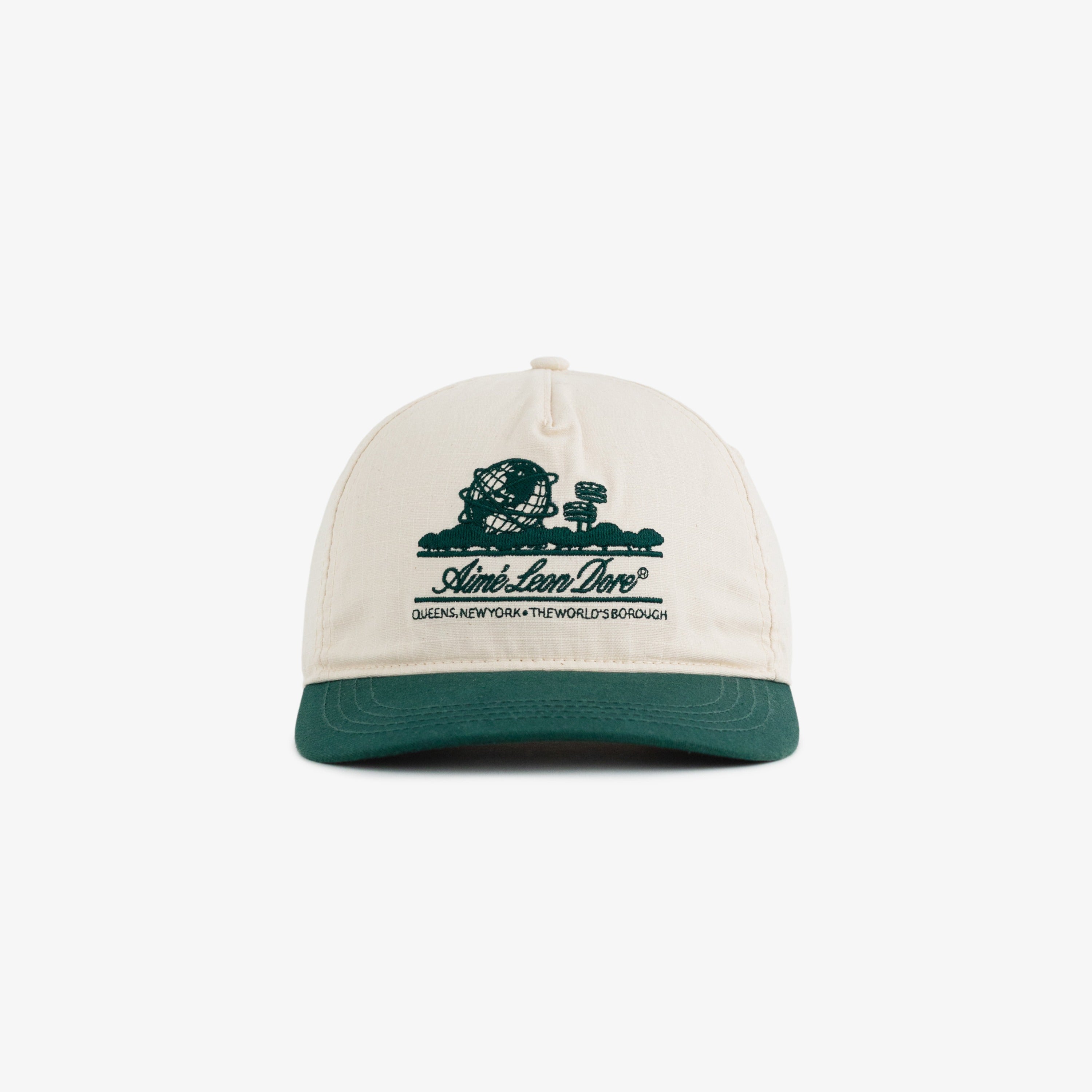 aim-leon-dore-unisphere-hat-cap-cream-gr-n image 1