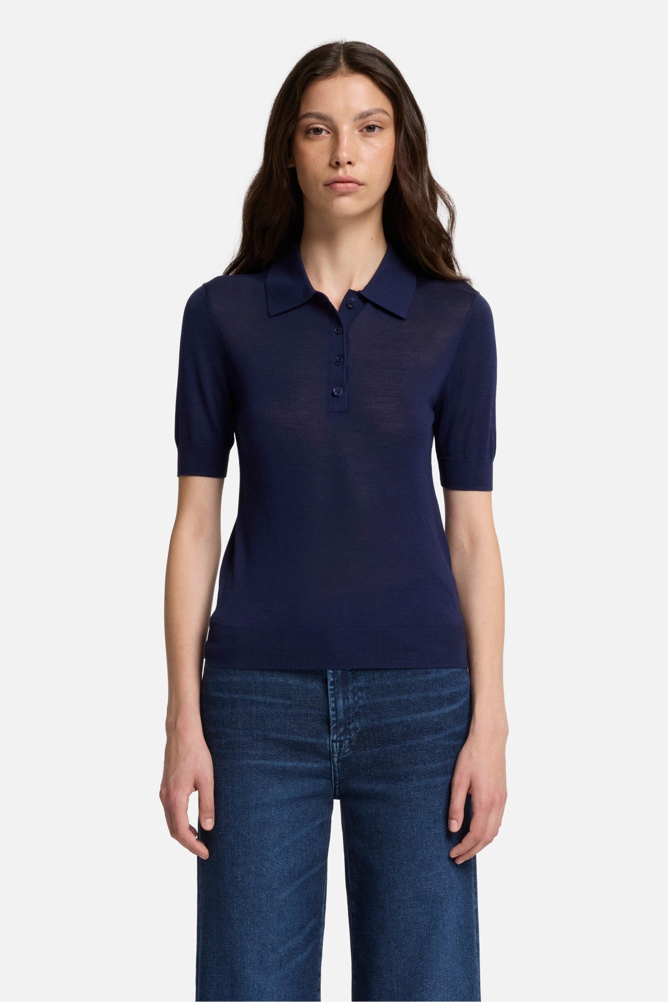7-for-all-mankind-silk-blend-polo-damen-navy image 3