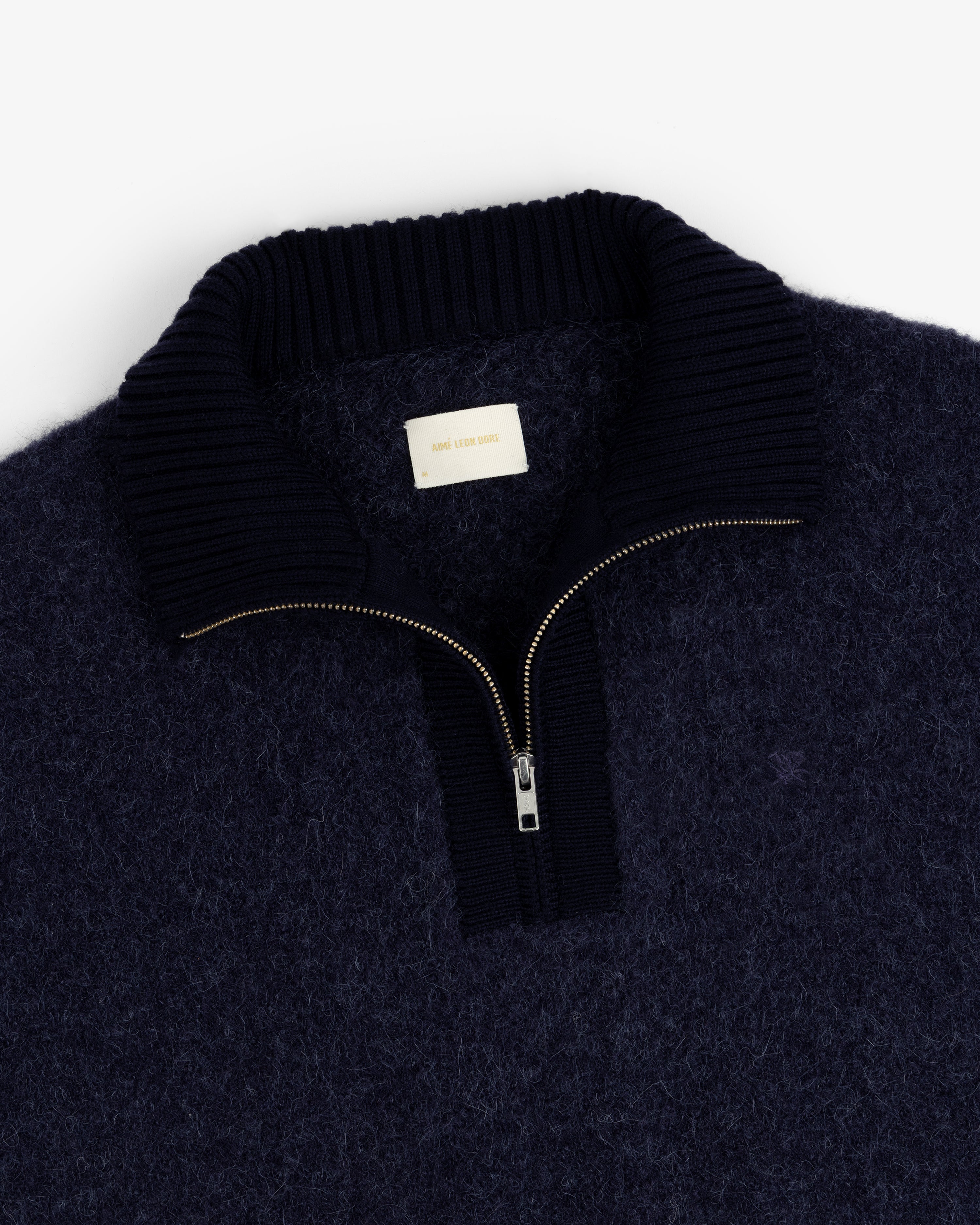aim-leon-dore-alpaca-wool-quarter-zip-sweater-navy-strickpullover image 3