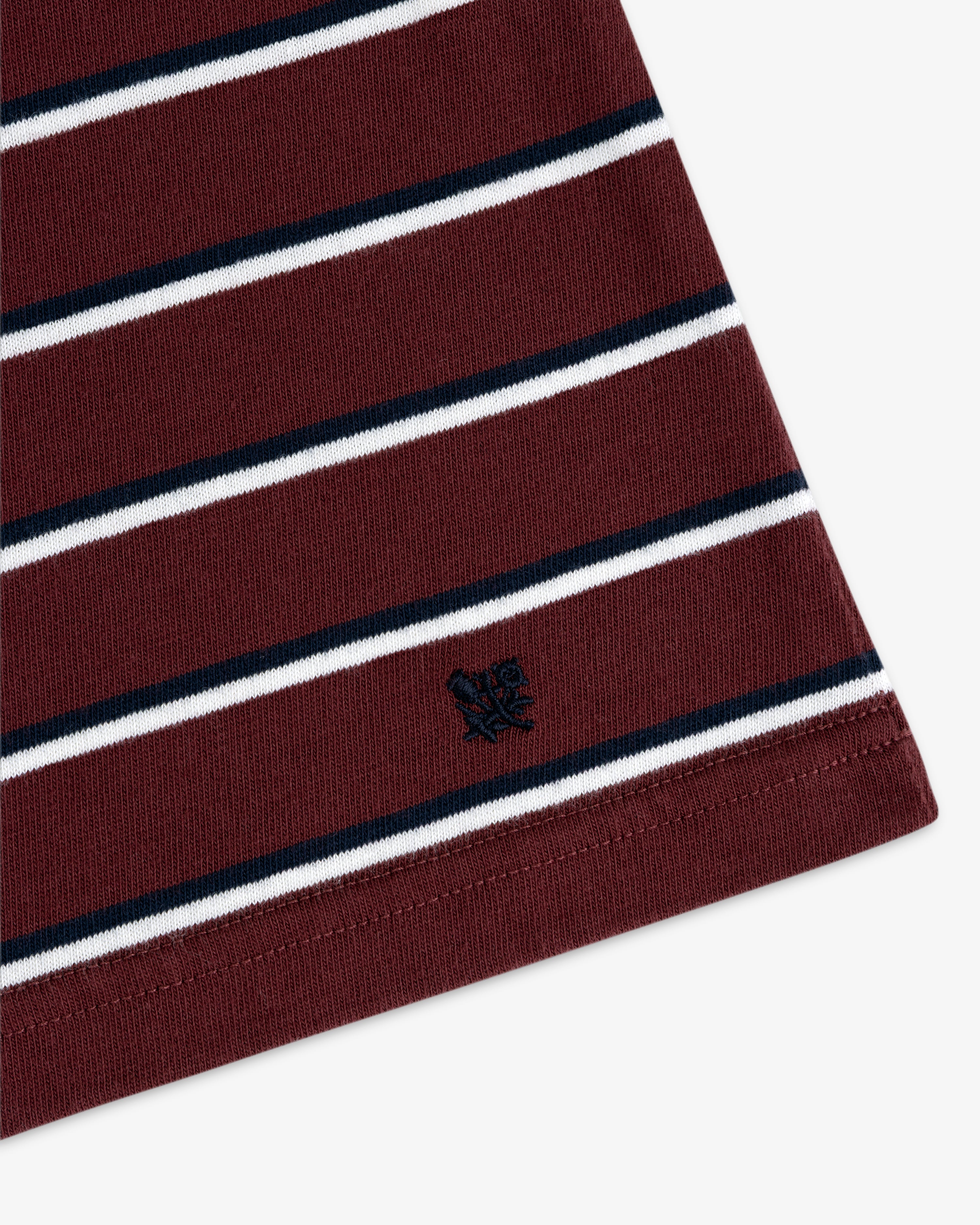 aim-leon-dore-yarn-dyed-striped-tee-braun-creme-streifen-shirt image 4