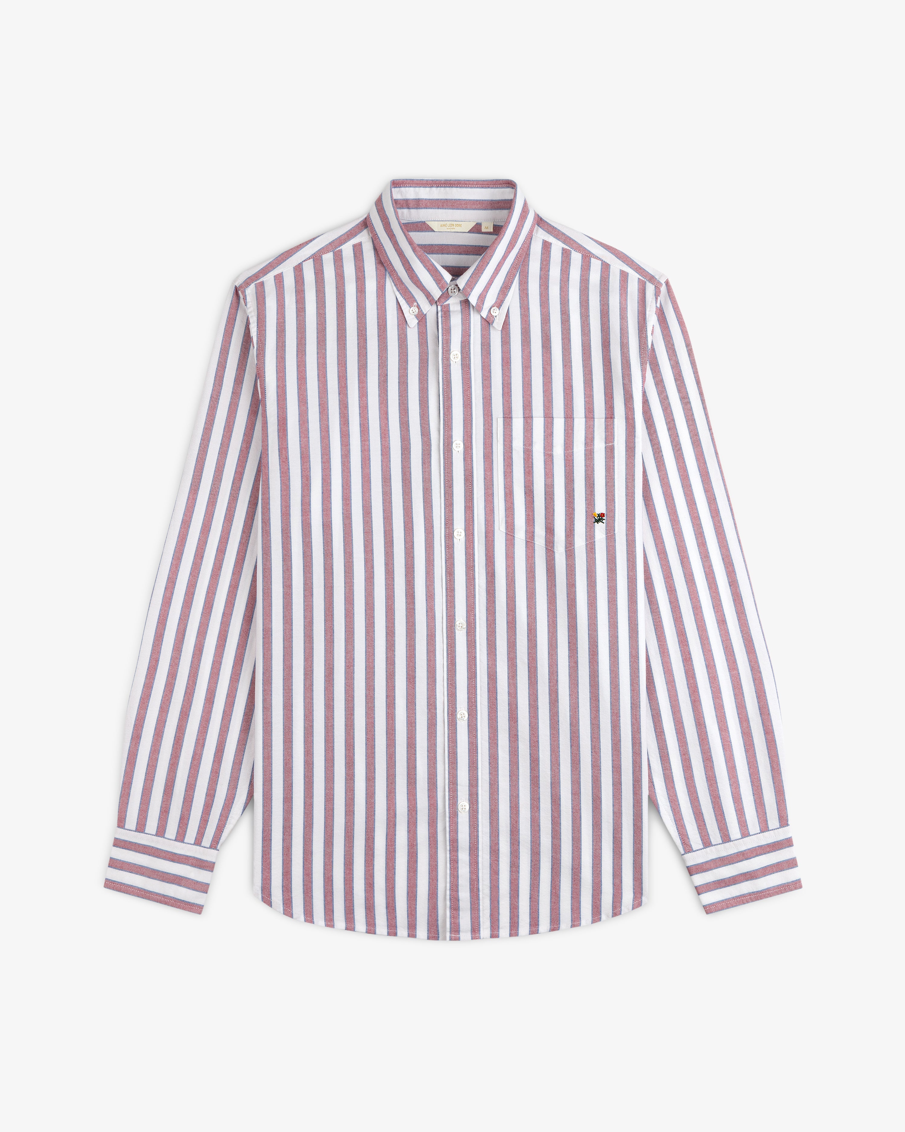 aim-leon-dore-striped-crest-oxford-shirt-rot-wei image 2