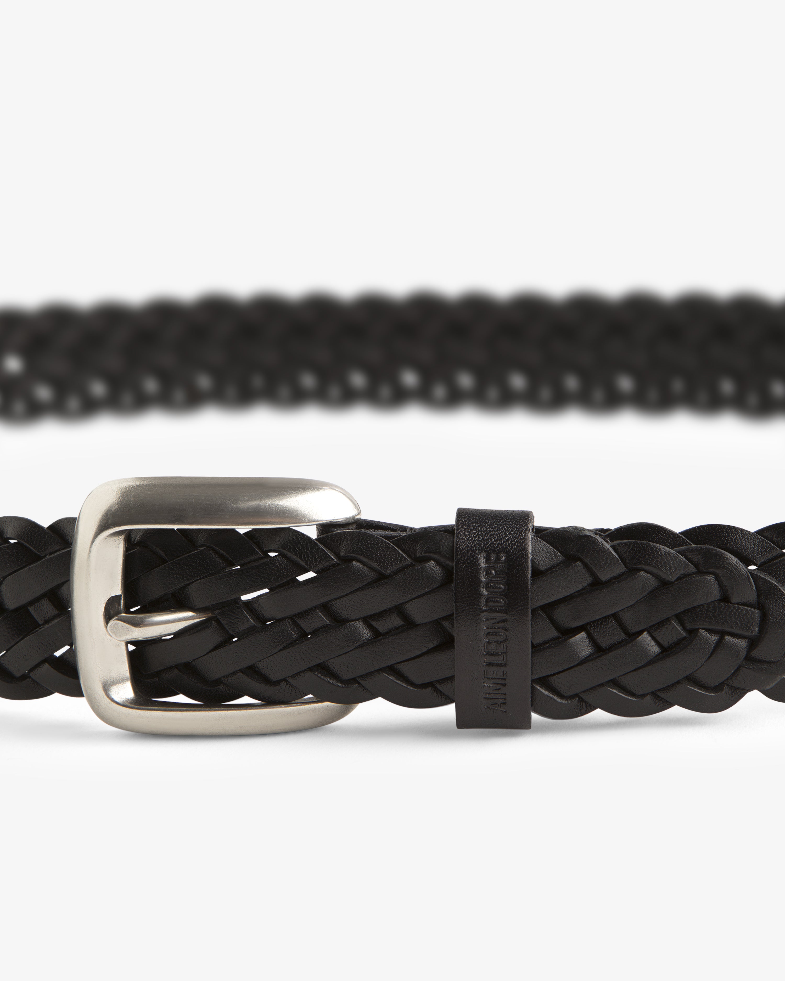 aim-leon-dore-braided-leather-belt-geflochtener-lederg-rtel-schwarz image 3