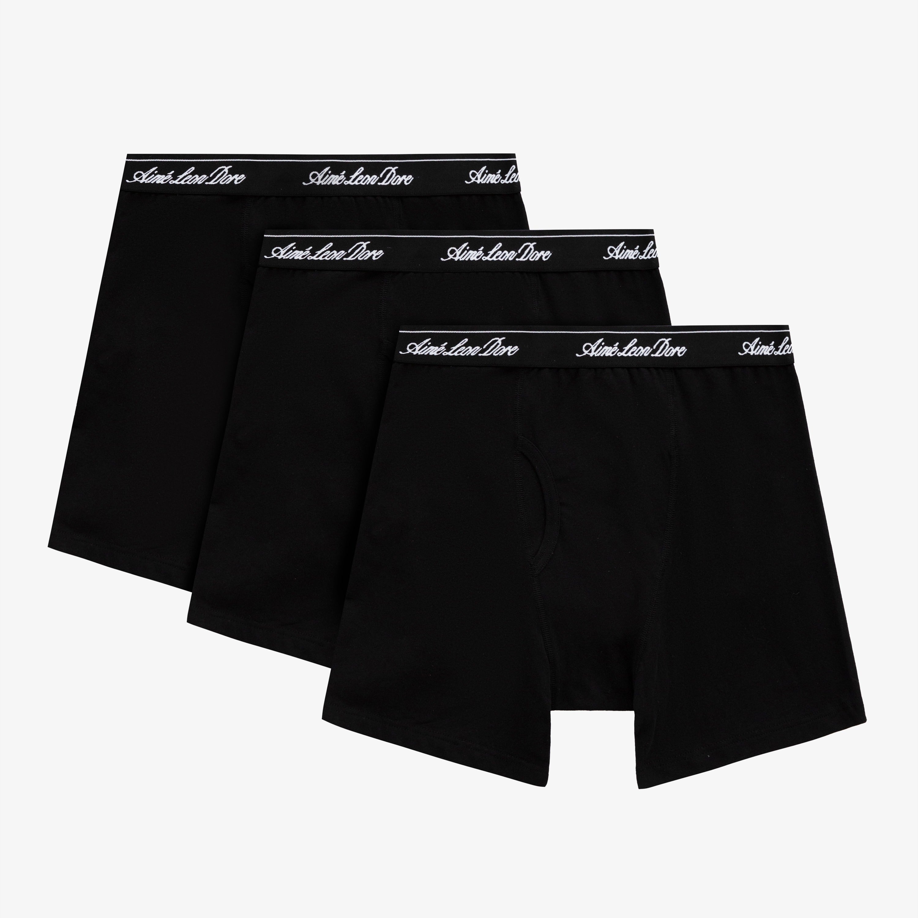 aim-leon-dore-boxer-brief-3-pack-unterhose-schwarz image 1