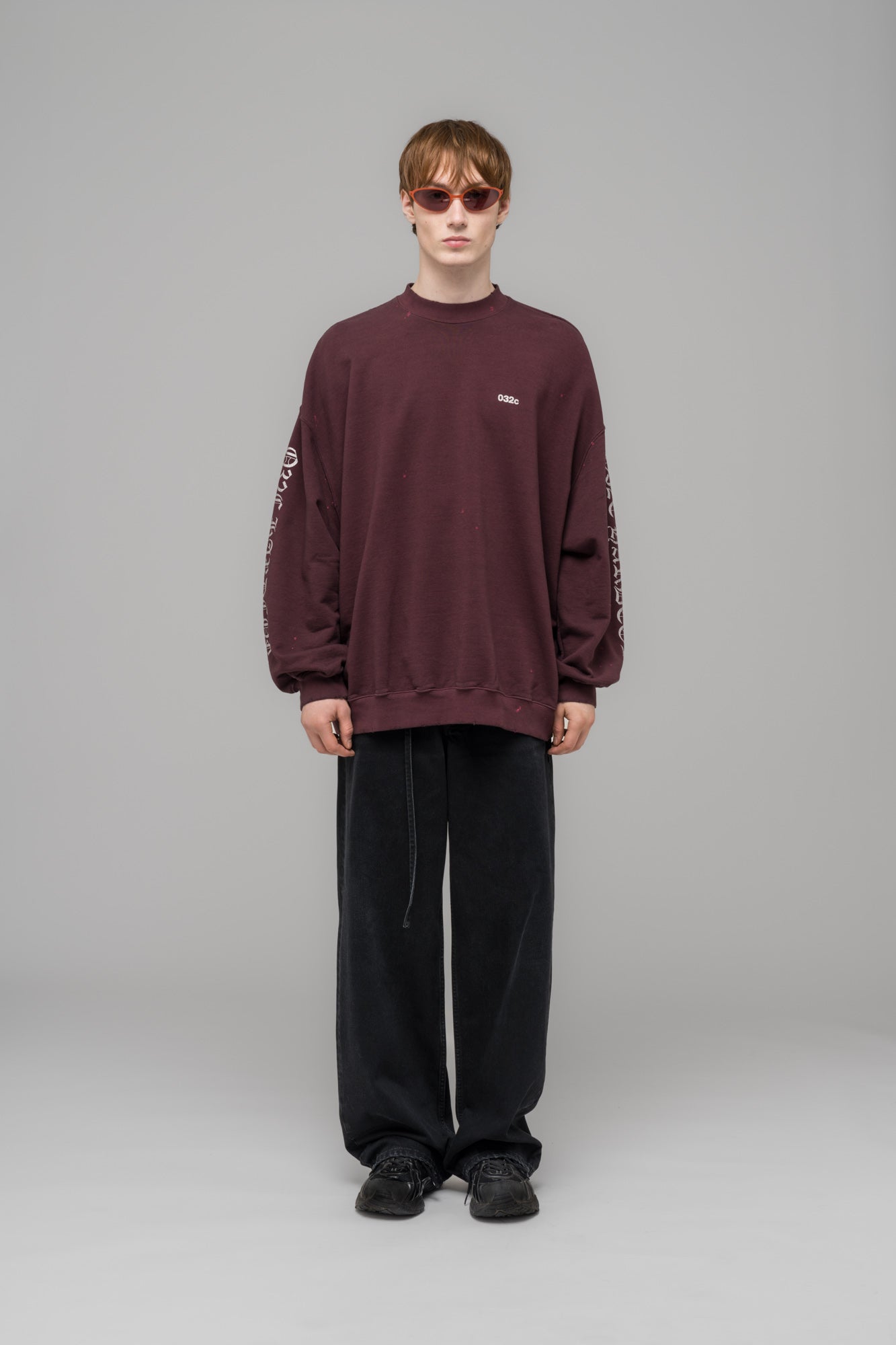 032c-oversized-crewneck-metallic-print-terry-stone-washed image 1