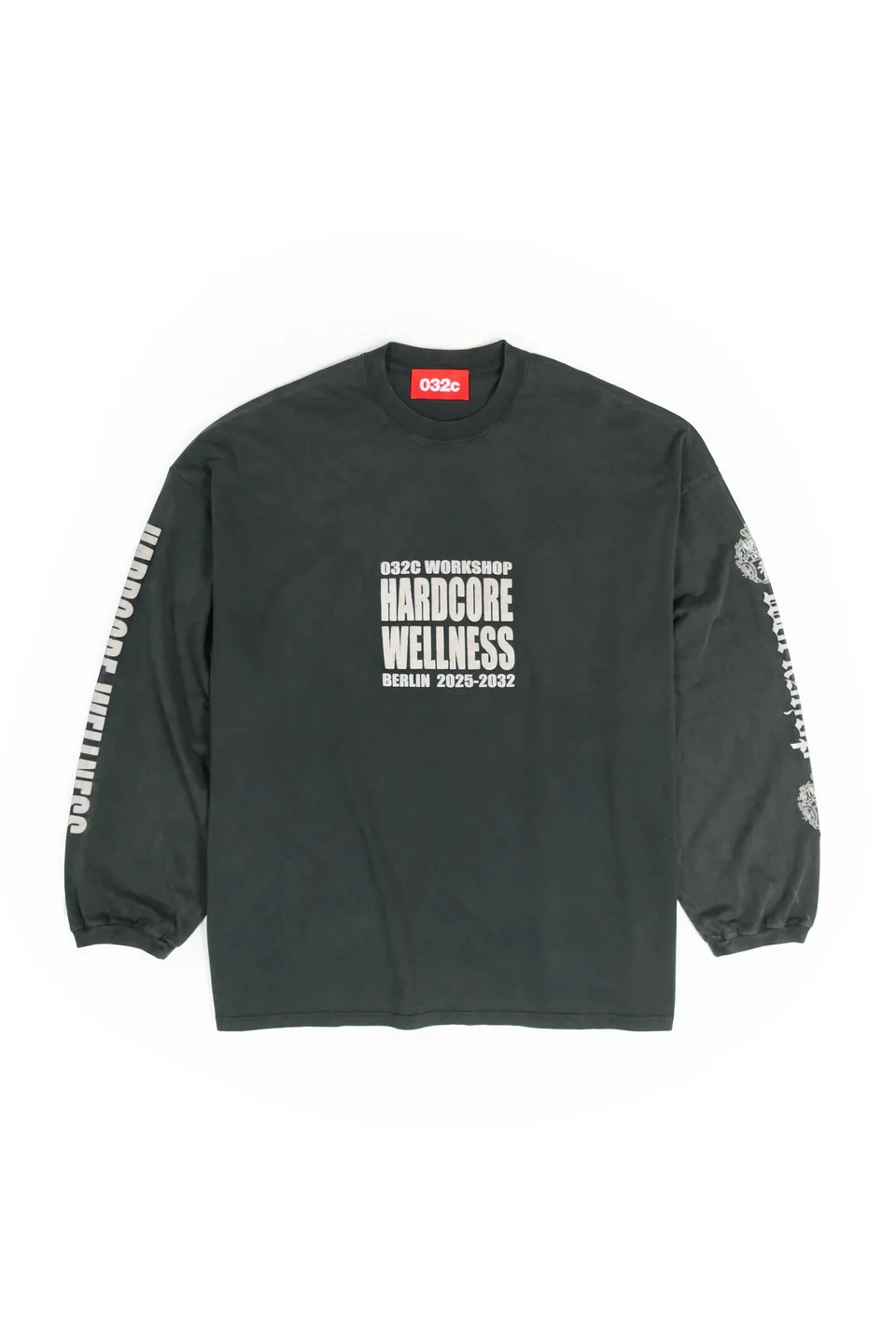 032c-oversized-longsleeve-hardcore-wellness-black-faded image 1