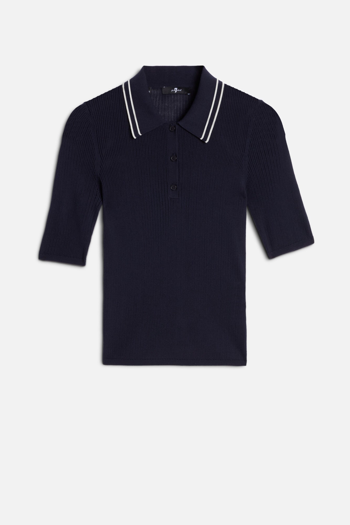 7-for-all-mankind-piped-collar-polo-navy-damen image 1