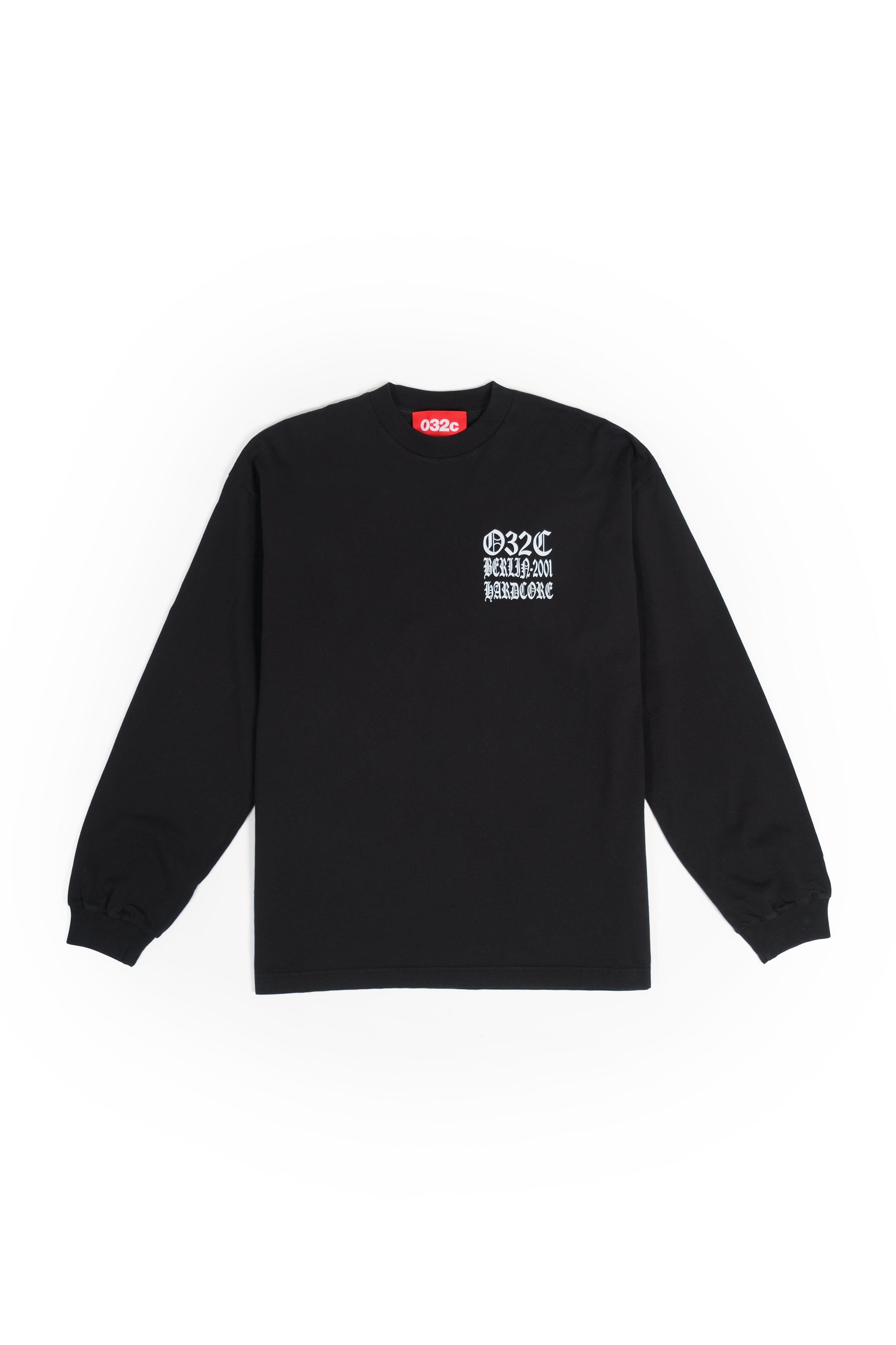 032c-longsleeve-with-print-hardcore-since-2001-black-washed image 1