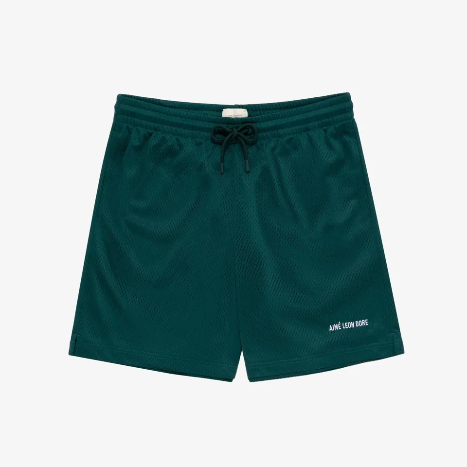 aim-leon-dore-logo-gym-short-gr-n-mesh image 1